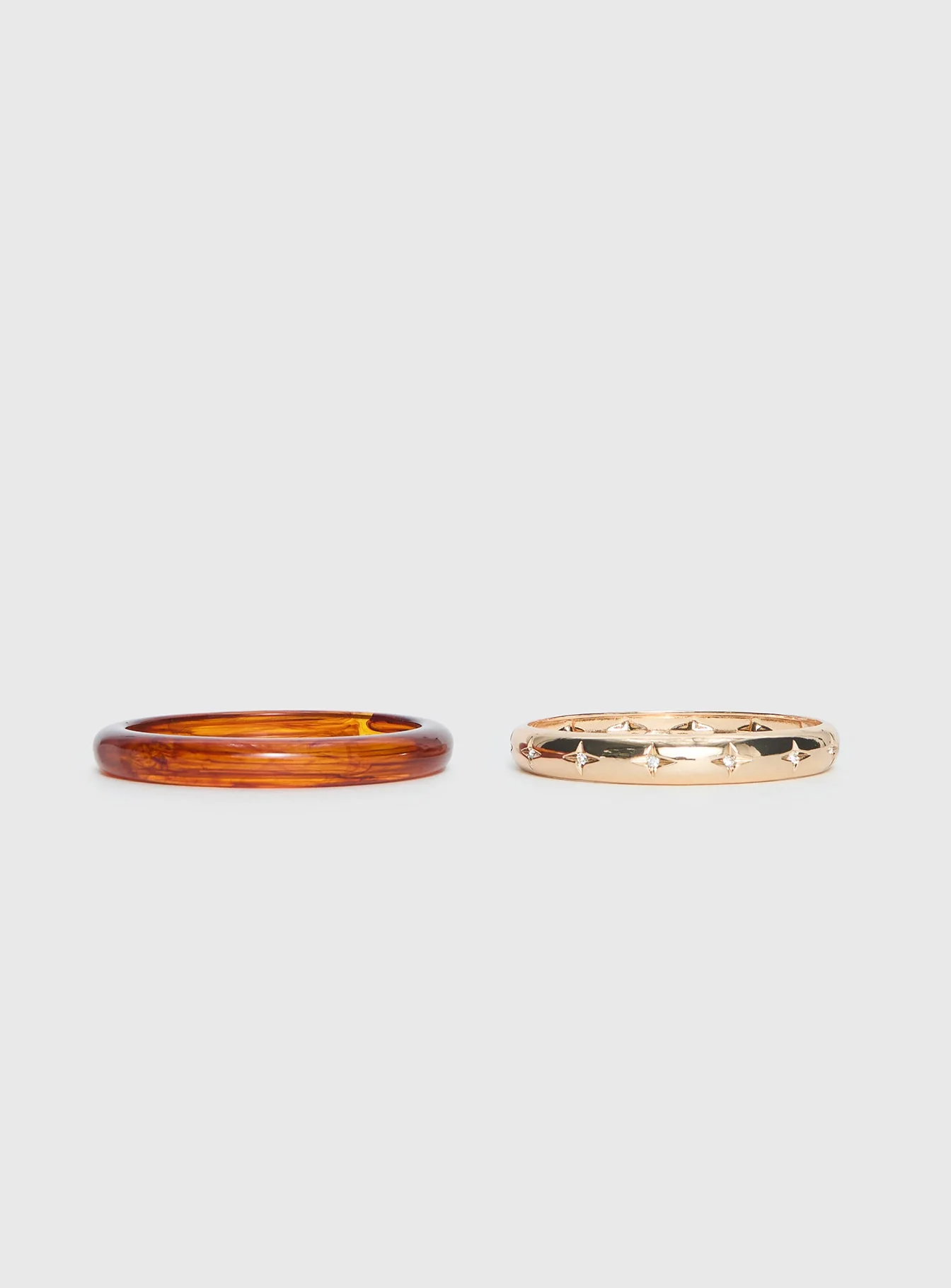Rhi Rhi Diamante Resin Cuff Pack Brown / Gold - Image 4