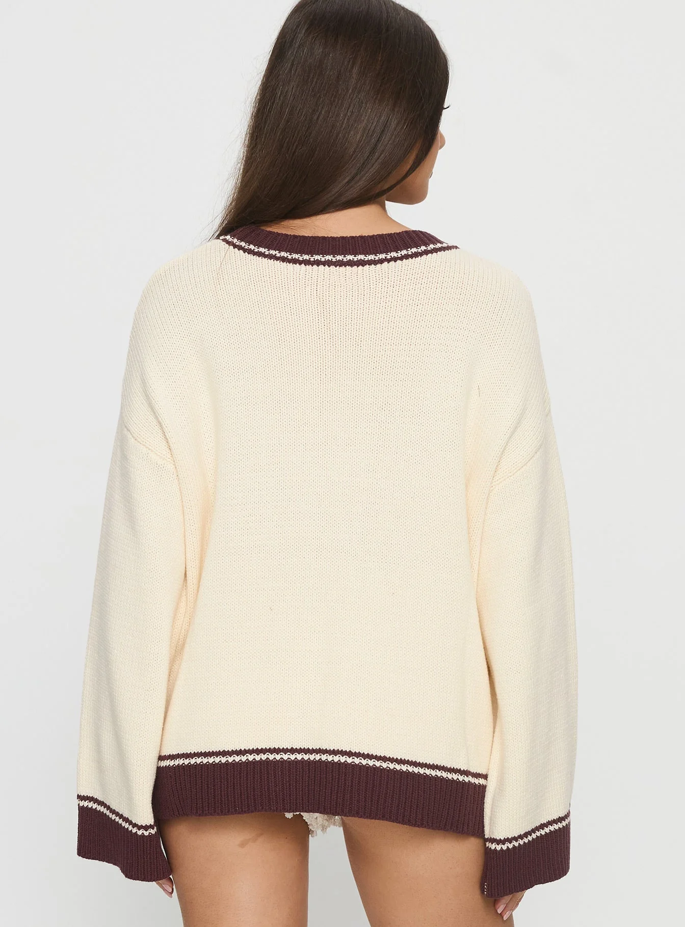 Rhianonn Horse Graphic Knit Sweater Cream / Brown - Image 5