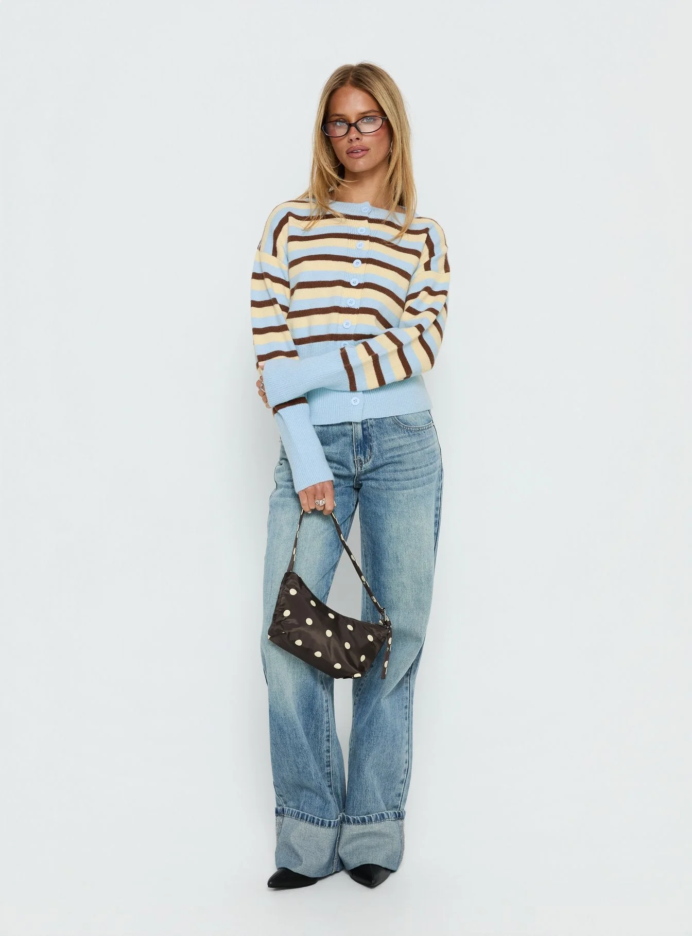 Rhitta Button Down Cardigan Multi Stripe - Image 3