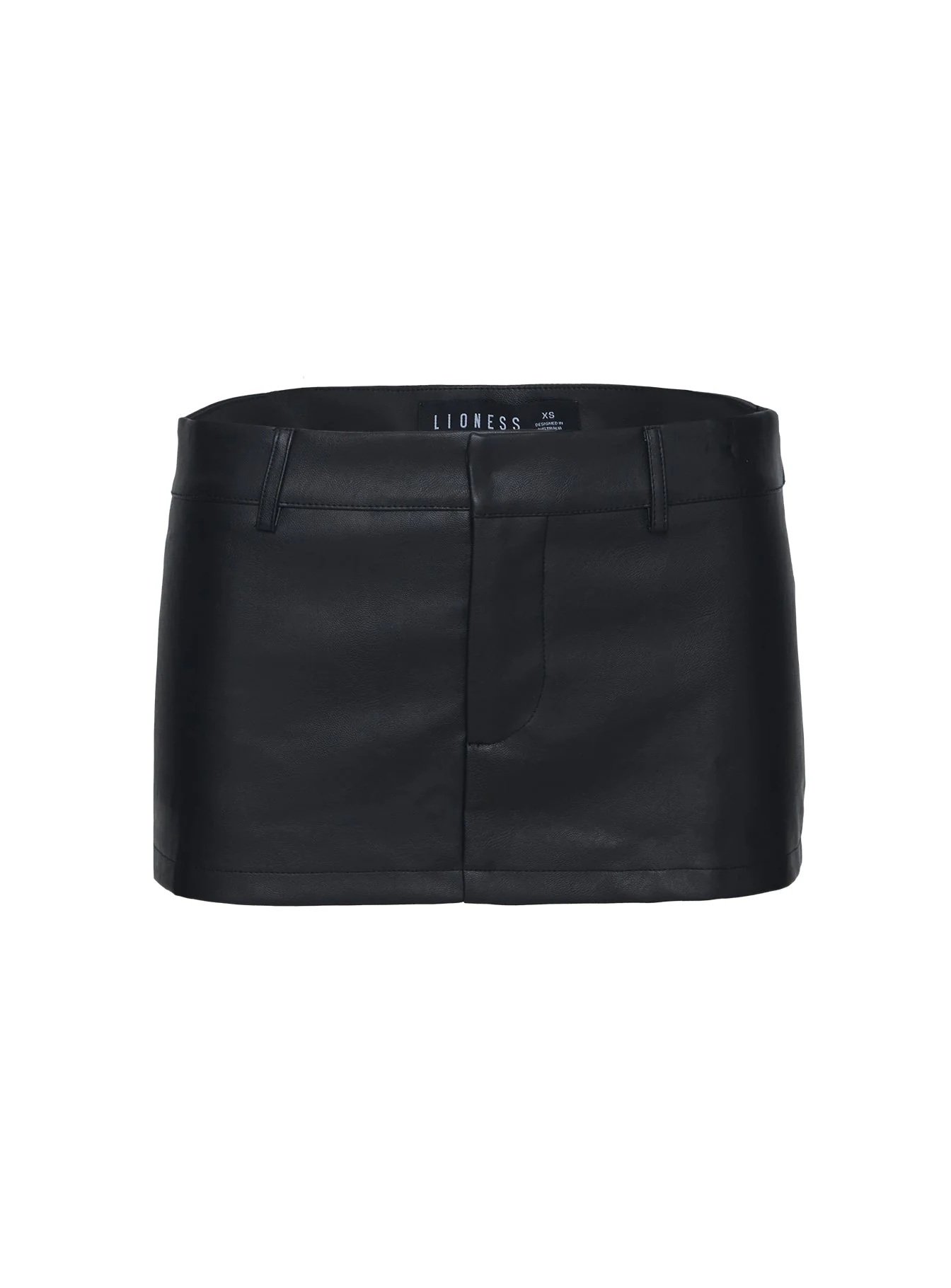 Rhode Faux Leather Mini Skort Onyx - Image 7