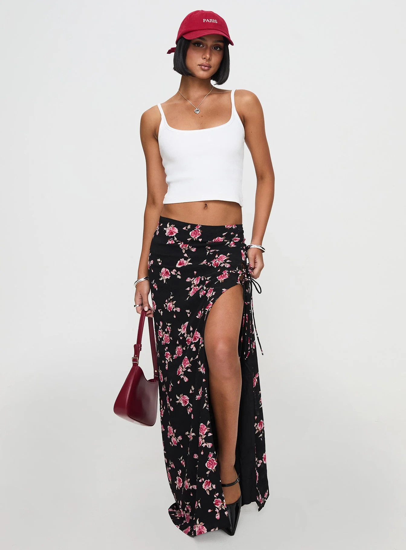 Rhomana Maxi Skirt Black Floral - Image 2