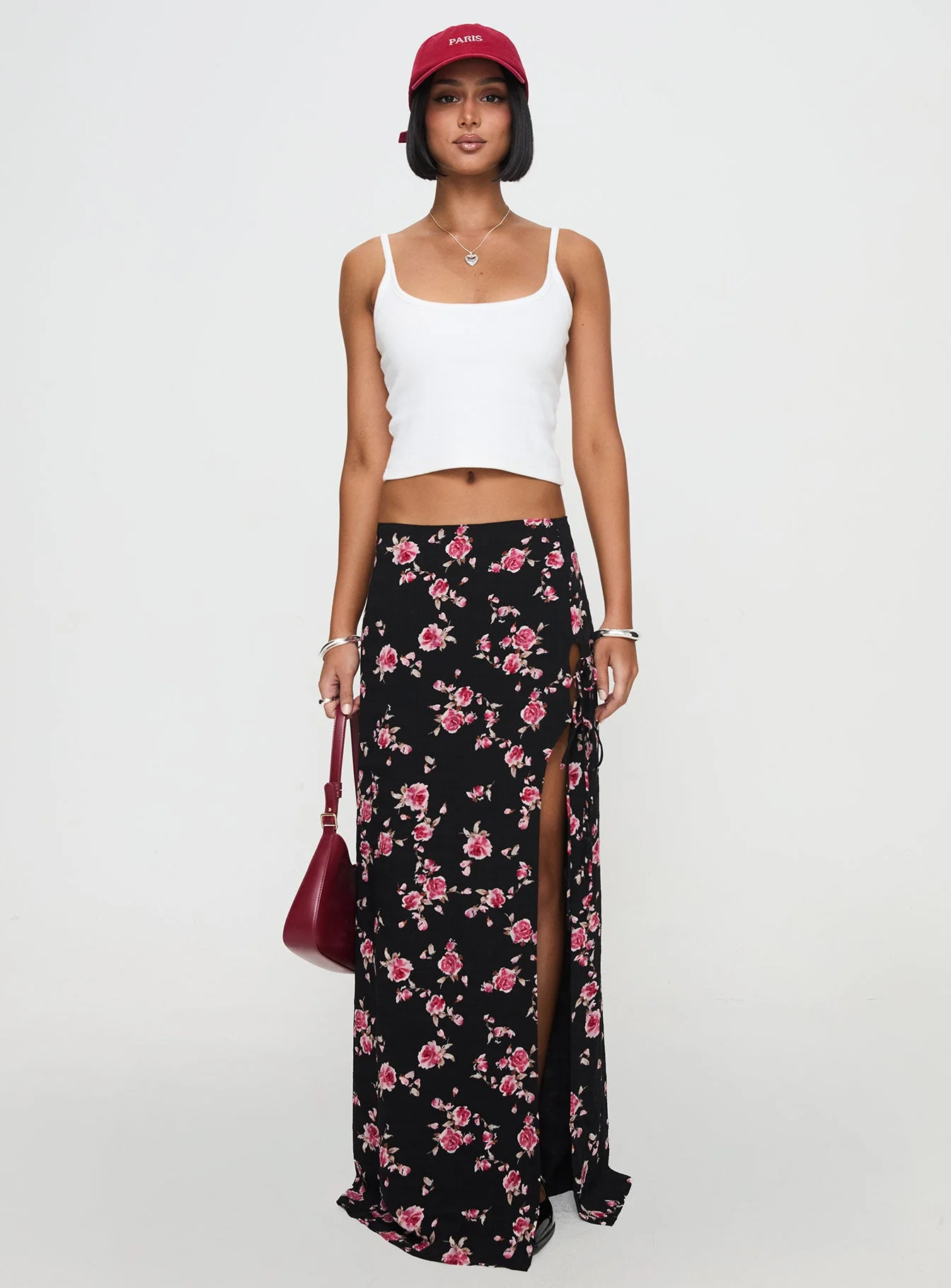 Rhomana Maxi Skirt Black Floral - Image 7
