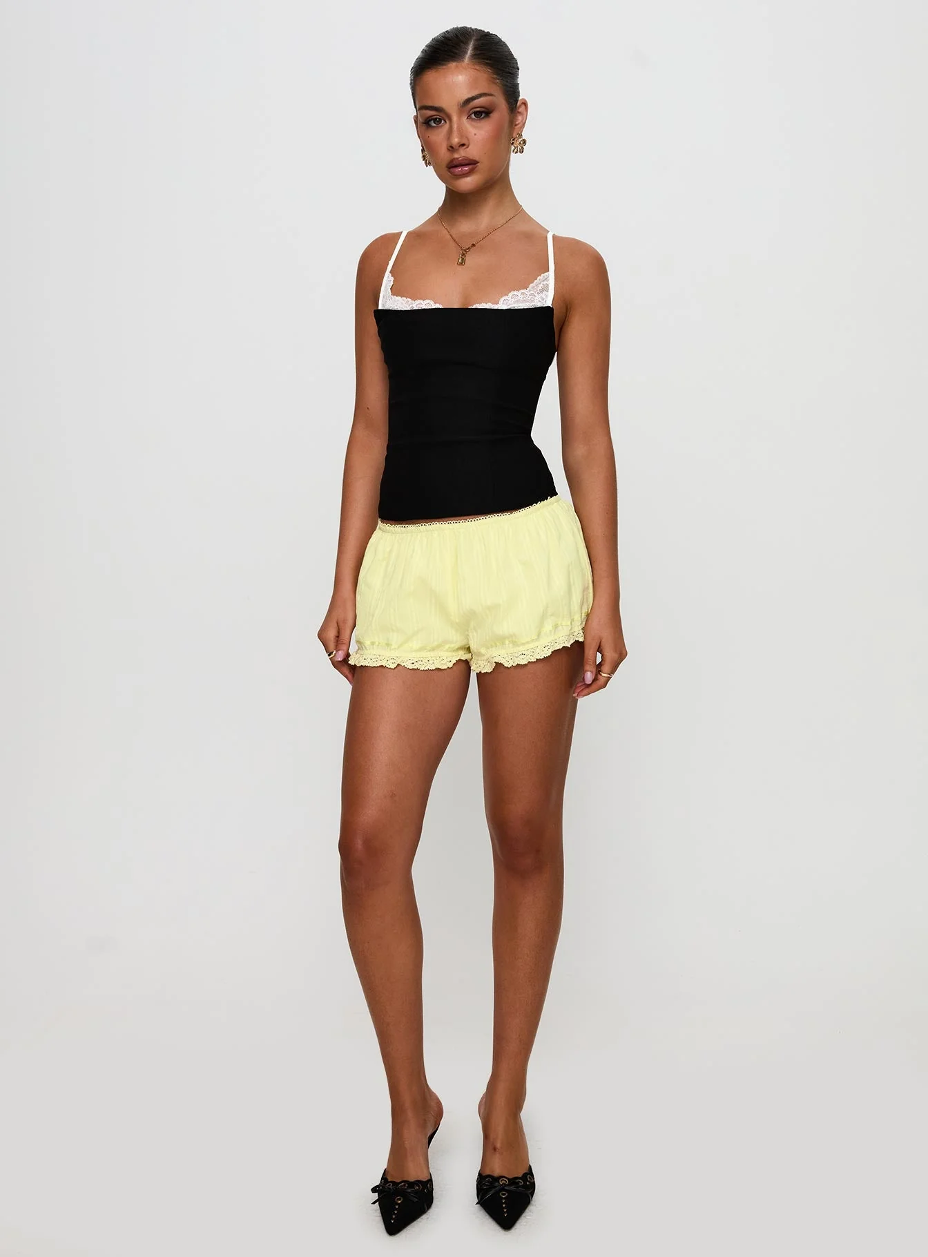 Rhubarb Lace Shorts Lemon Yellow - Image 3