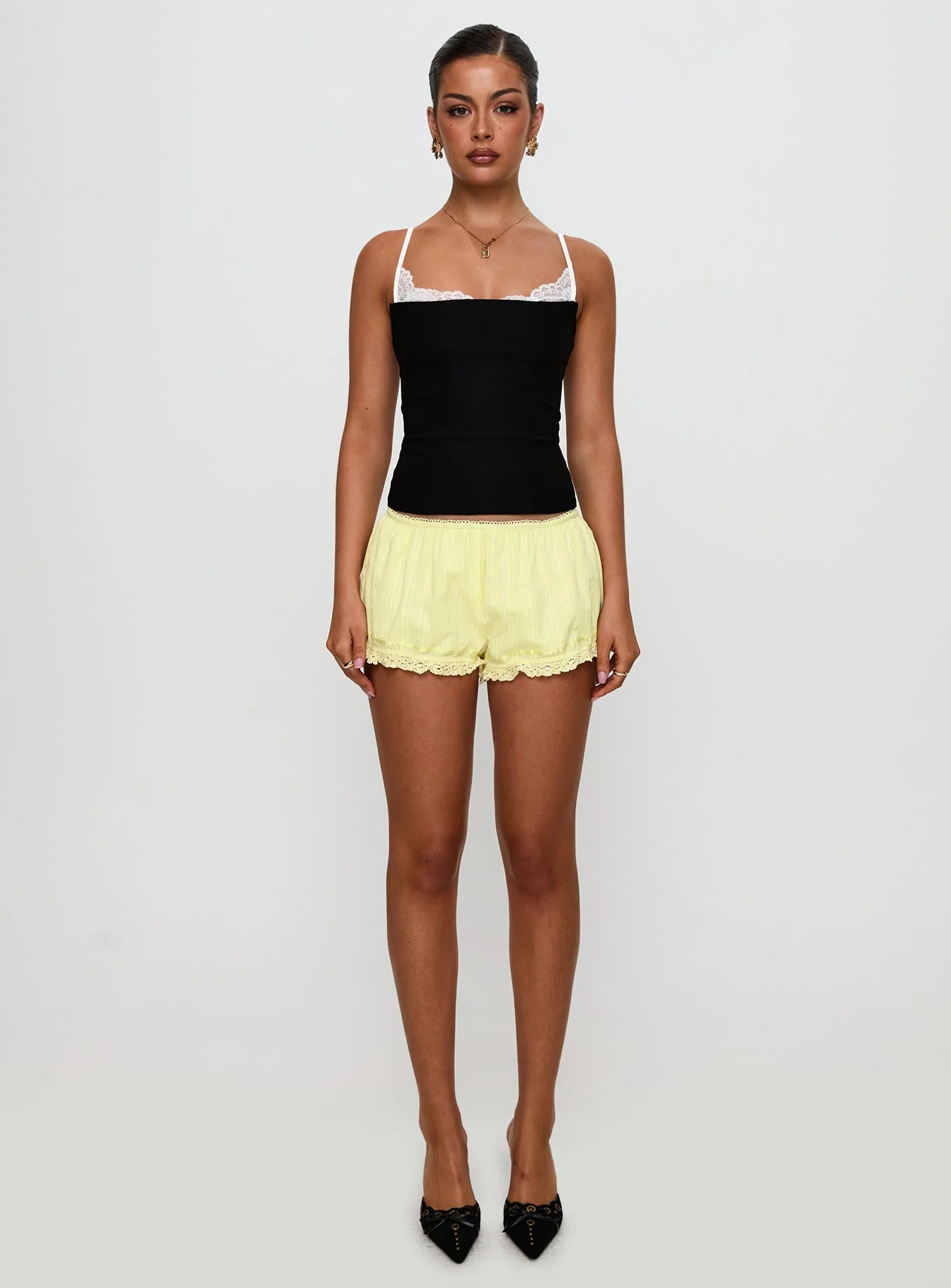 Rhubarb Lace Shorts Lemon Yellow - Image 7