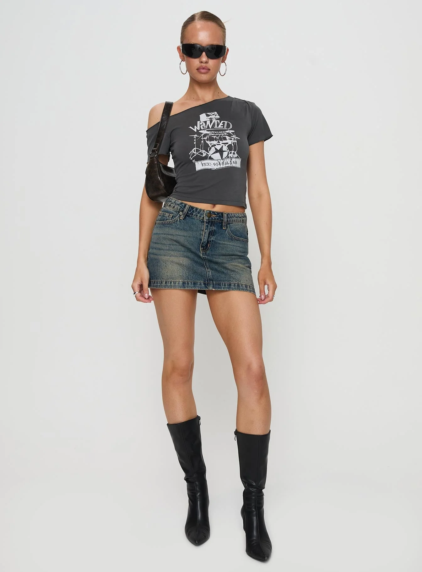 Ribbon Stamp Mini Skirt Antique Wash - Image 3