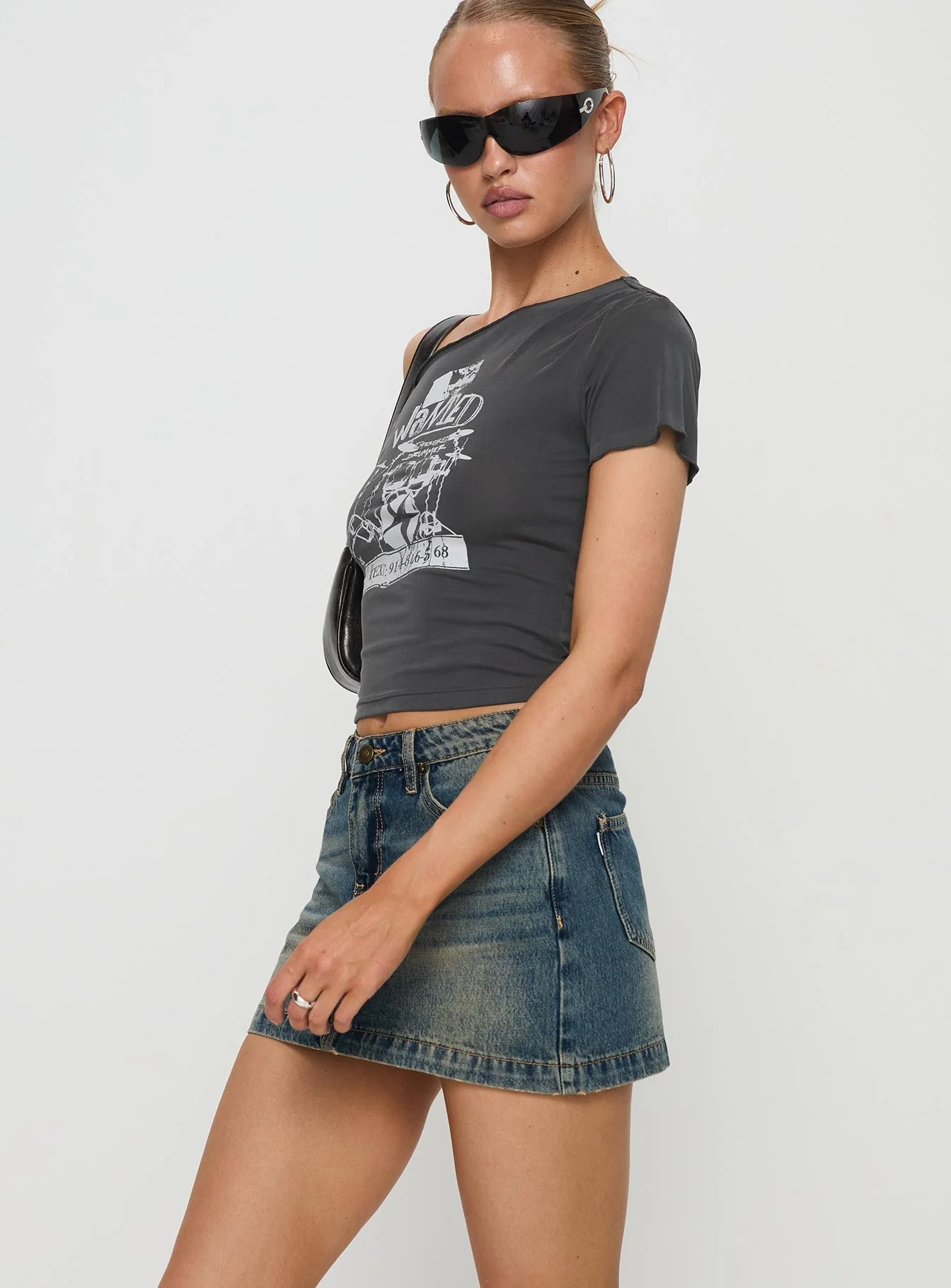Ribbon Stamp Mini Skirt Antique Wash - Image 4