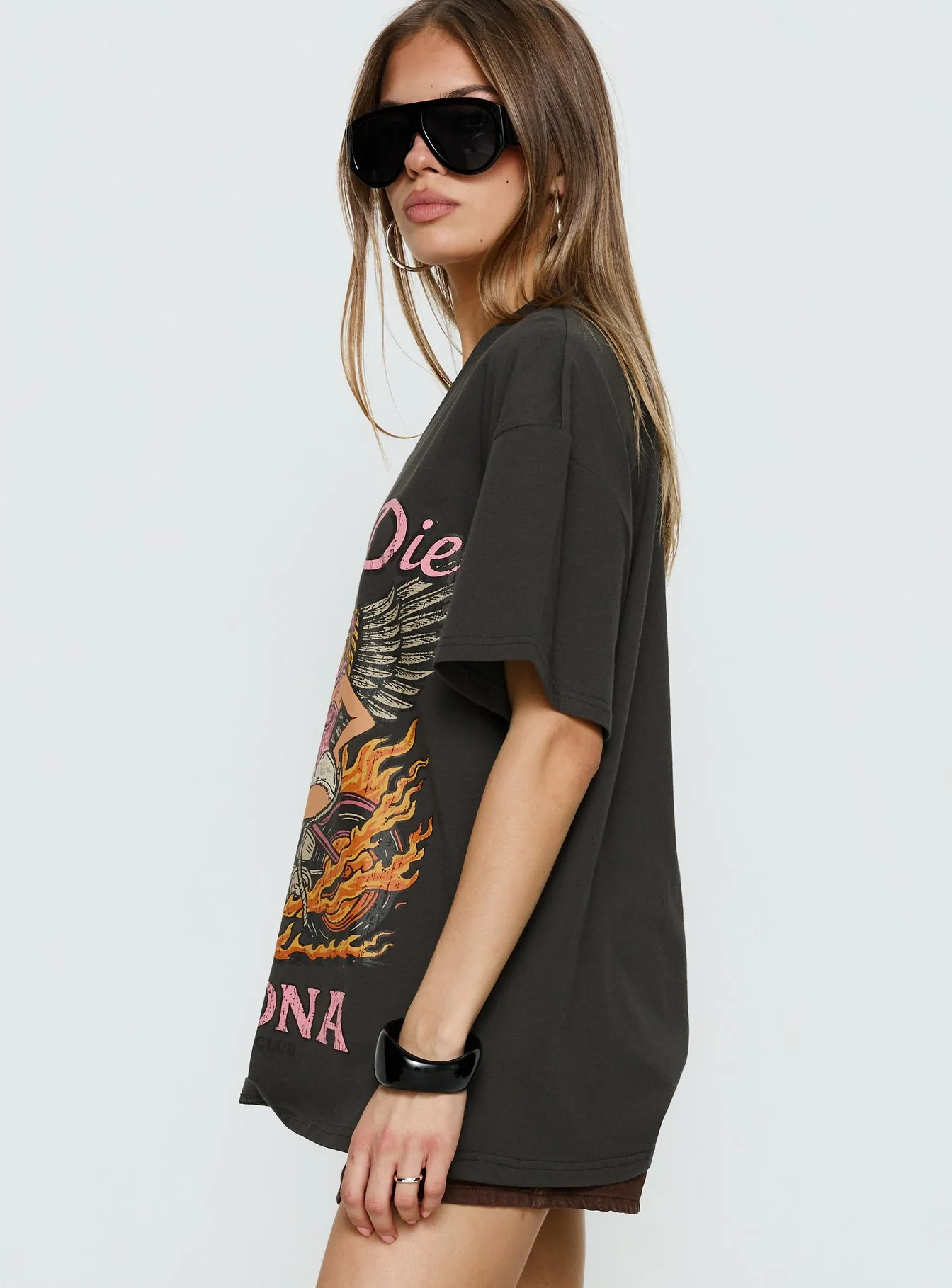 Ride or Die Daytona Oversized Graphic Tee Black - Image 4