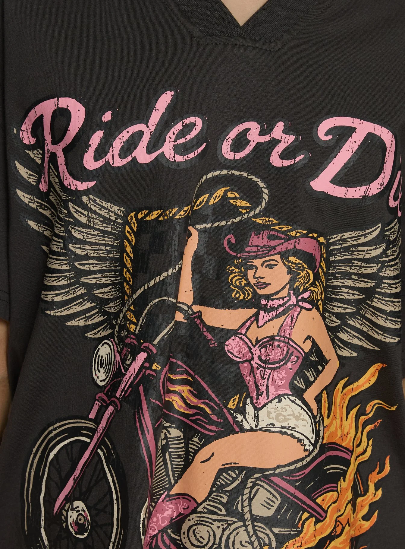 Ride or Die Daytona Oversized Graphic Tee Black - Image 6