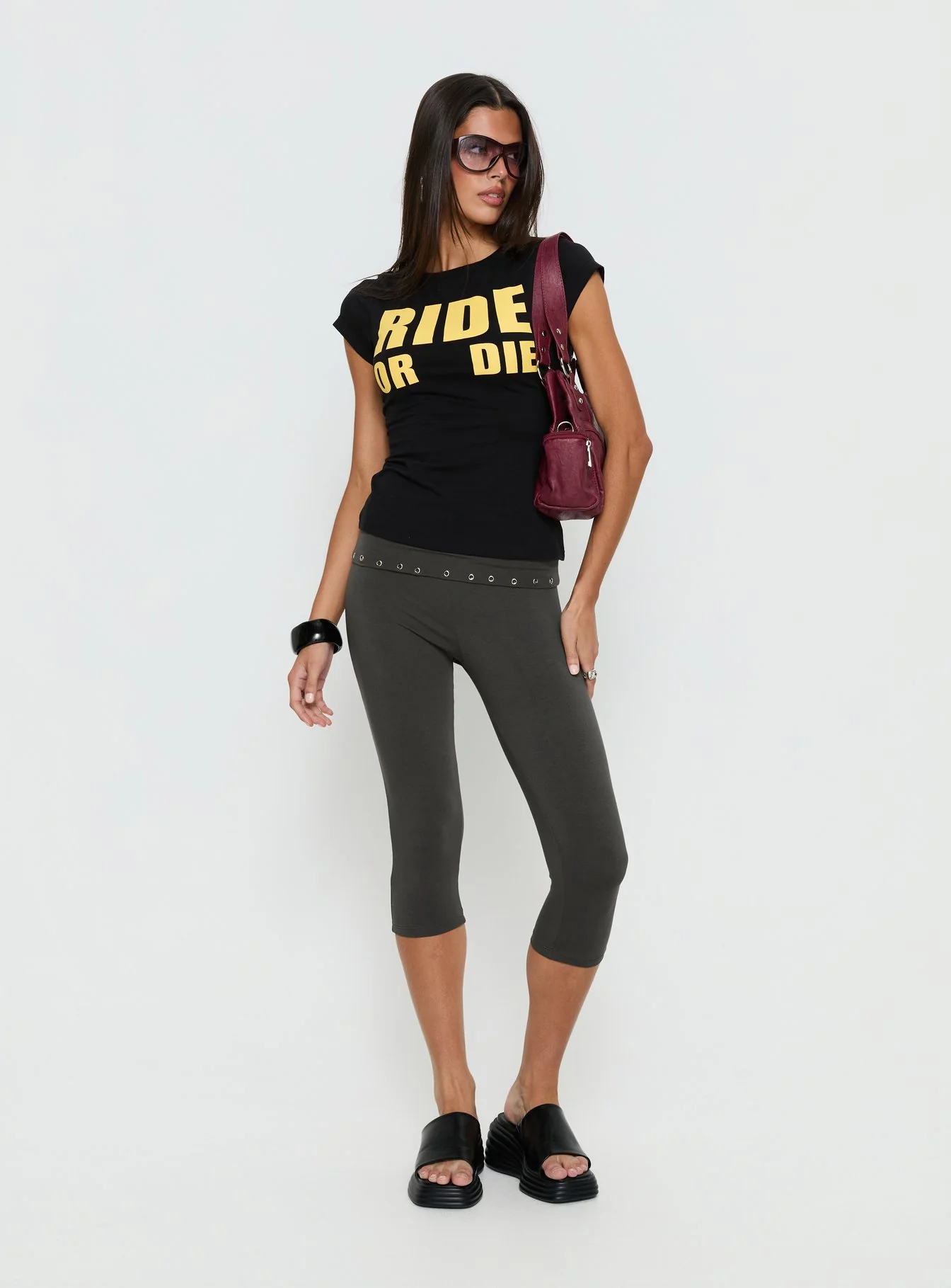 Ride Or Die Graphic Top Black / Yellow - Image 3
