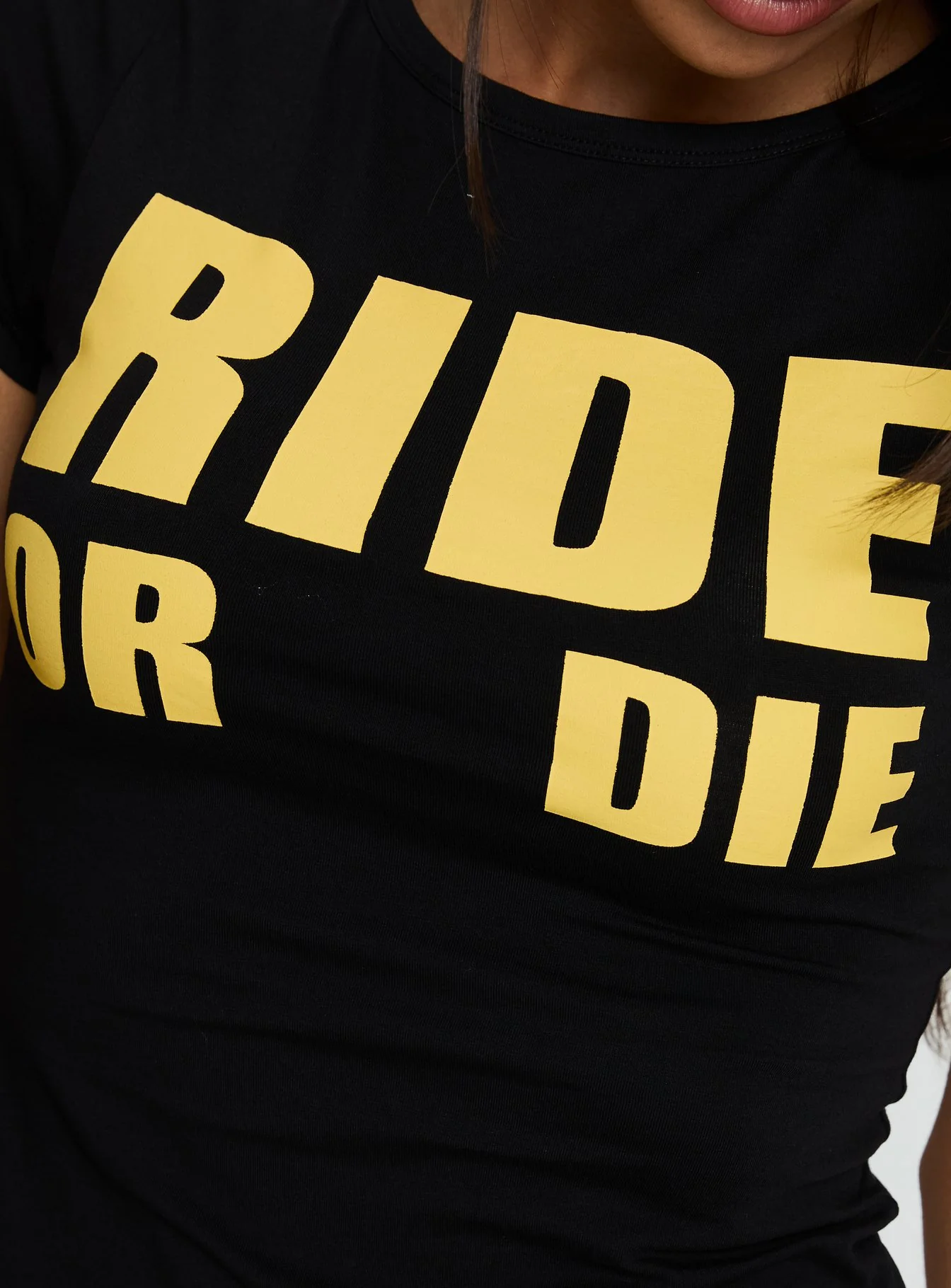 Ride Or Die Graphic Top Black / Yellow - Image 6