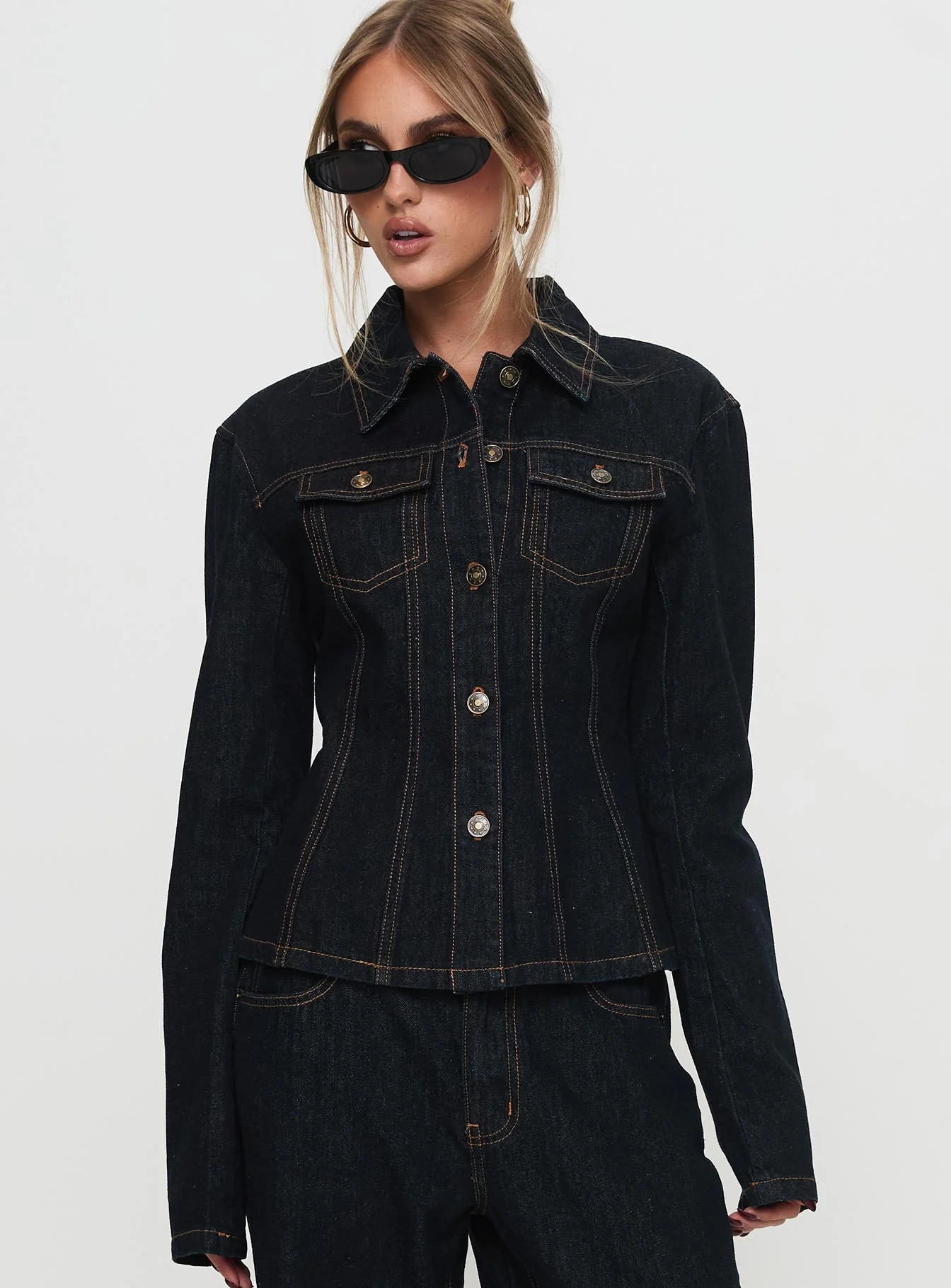 Rider Denim Jacket Dark Denim - Image 2