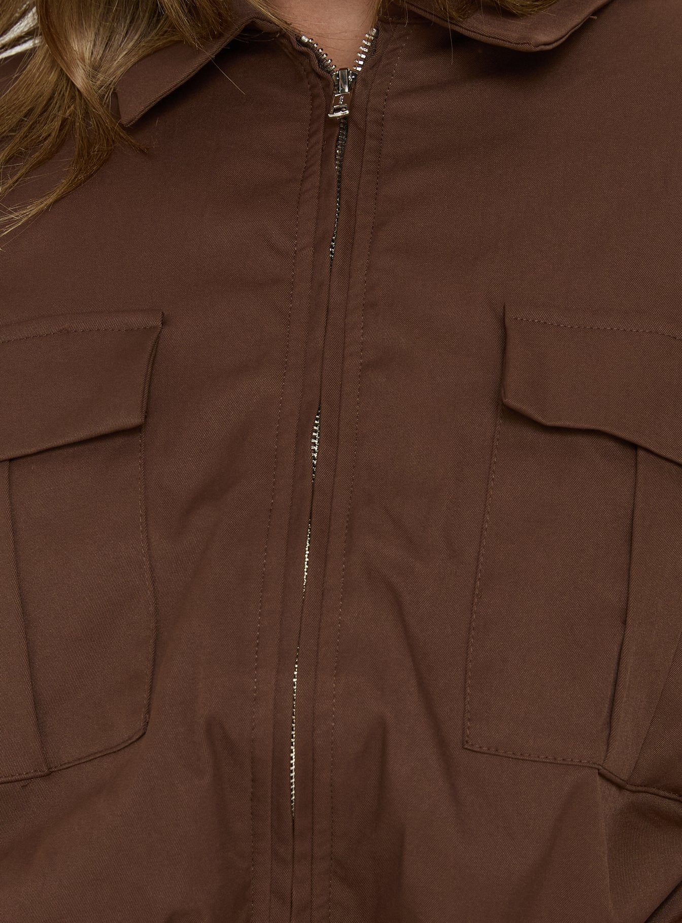 Right Time Bomber Jacket Chocolate - Image 7