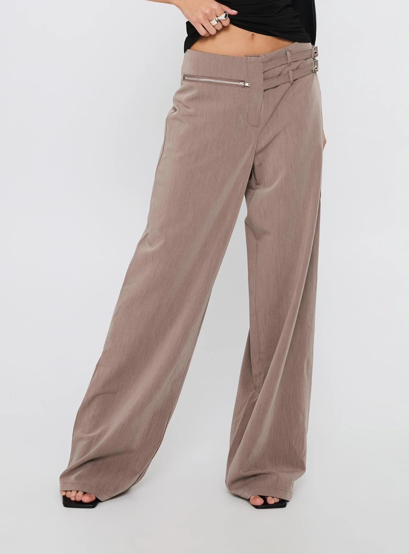 Rinah Belted Pants Brown - Image 2