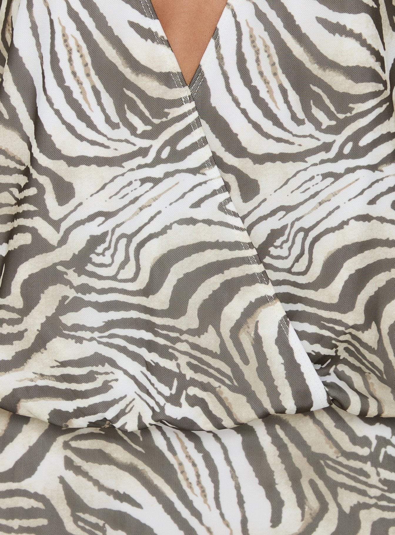 Rings of Saturn Plunge Halter Mini Dress Zebra - Image 5