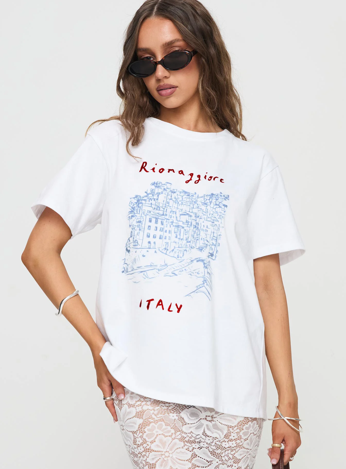 Riomaggiore Oversized Tee White - Image 2