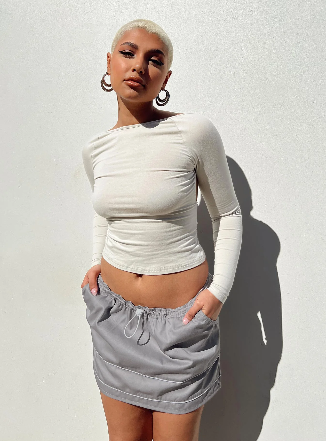 Rixie Long Sleeve Top Beige - Image 6