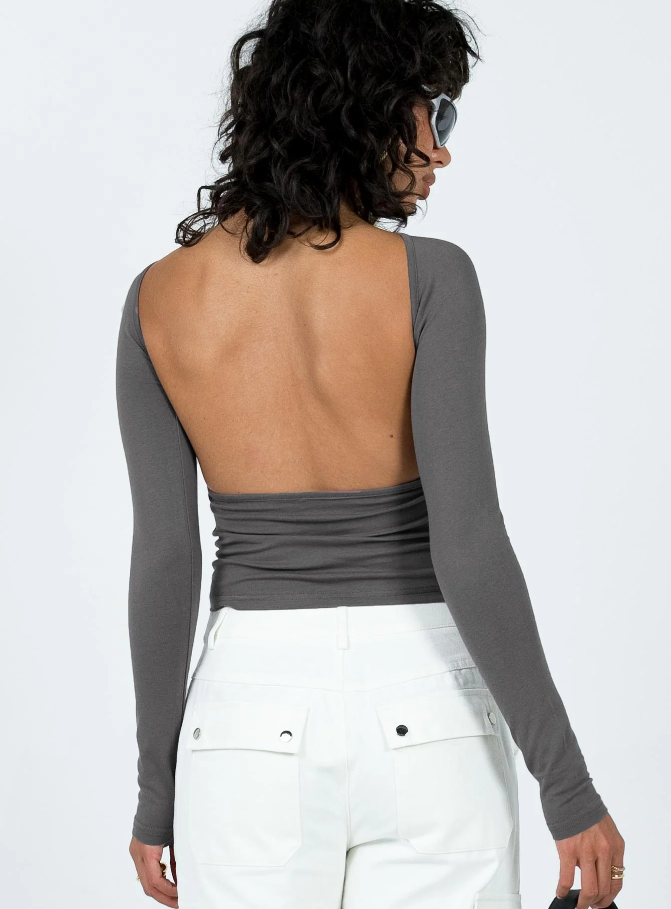 Rixie Long Sleeve Top Grey - Image 5