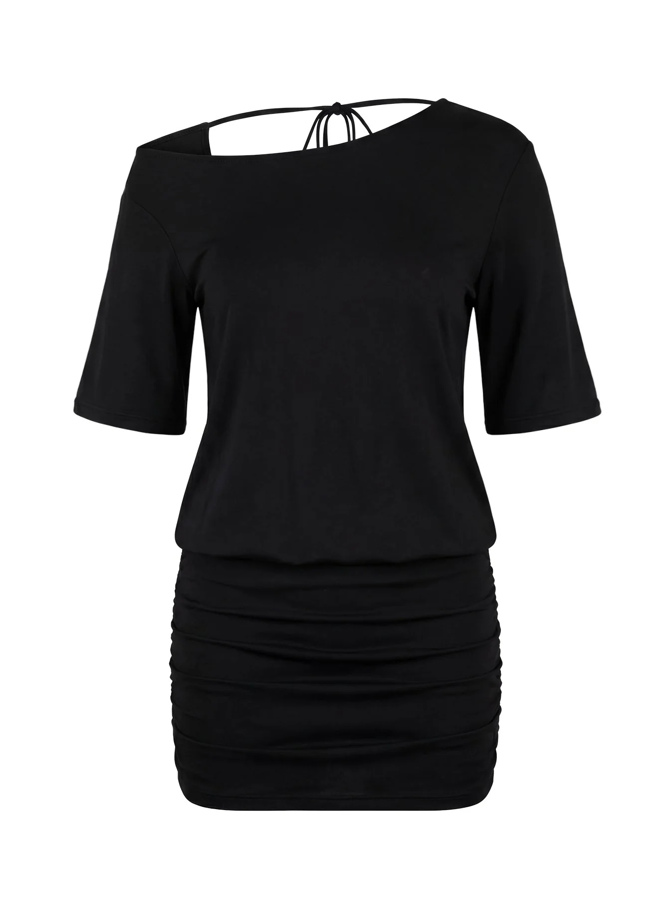 Romma Backless Slouchy Mini Dress Black - Image 9