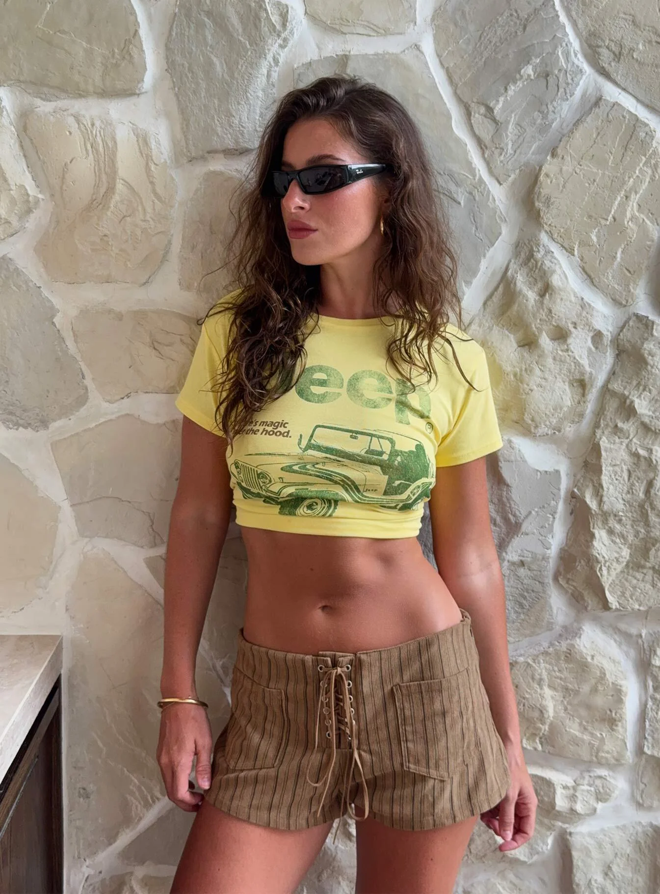 Ronnee Lace Up Shorts Brown Stripe - Image 10