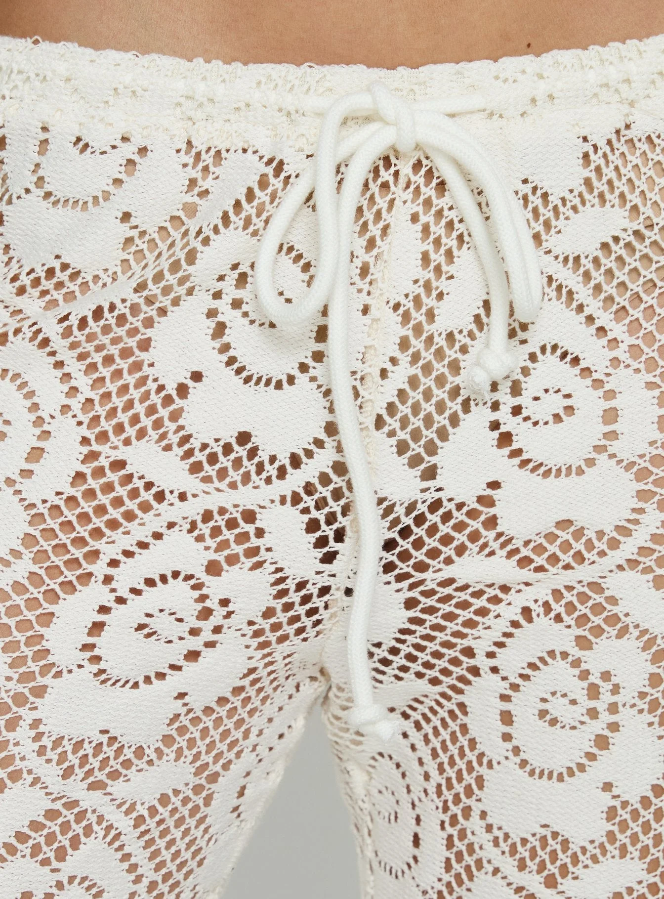 Rosadonna Lace Flare Pants Cream - Image 6