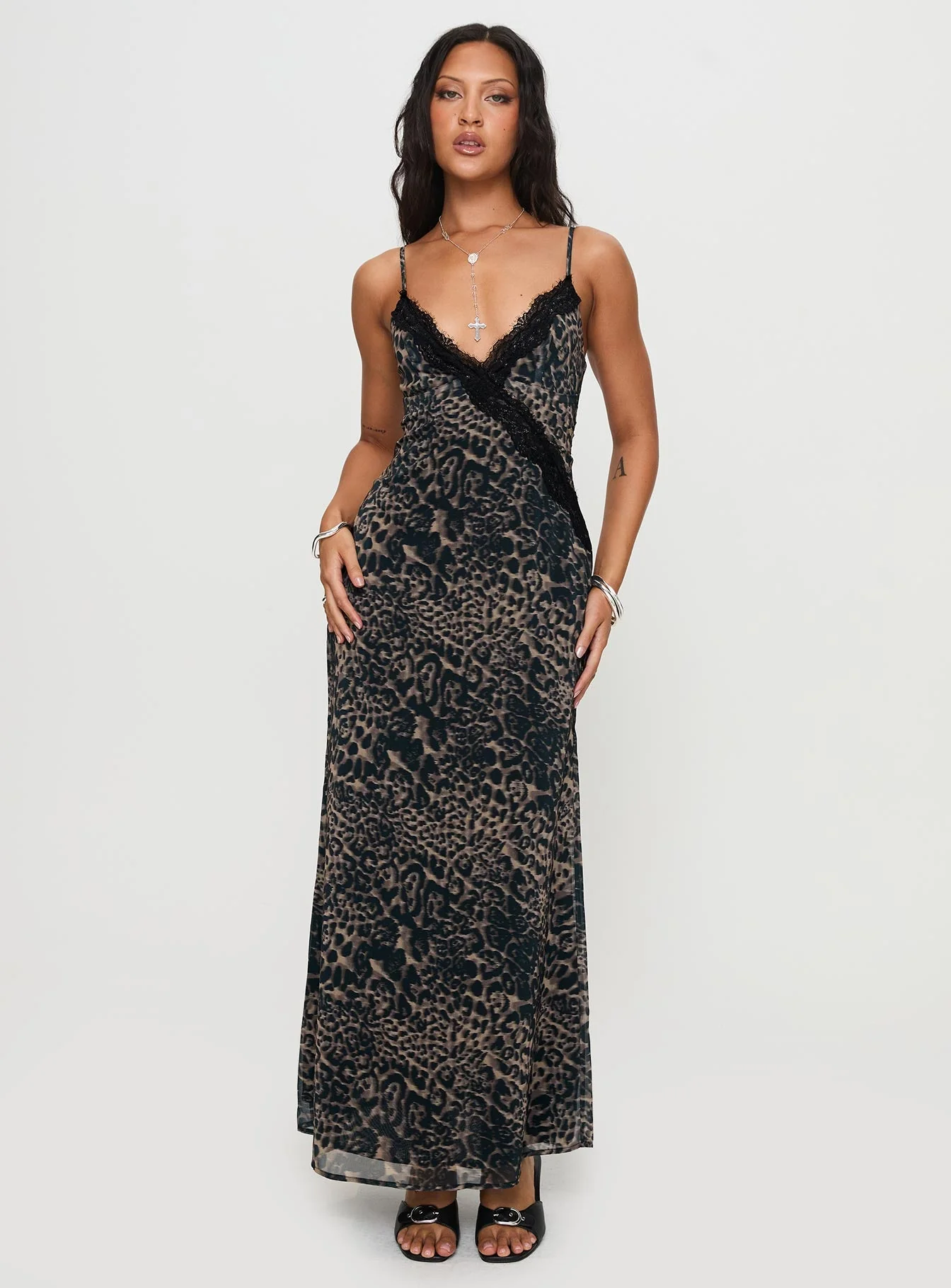 Rosalba Maxi Dress Leopard - Image 3