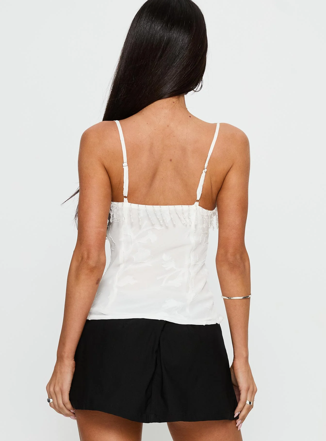 Roselea Beaded Cami Top White - Image 5
