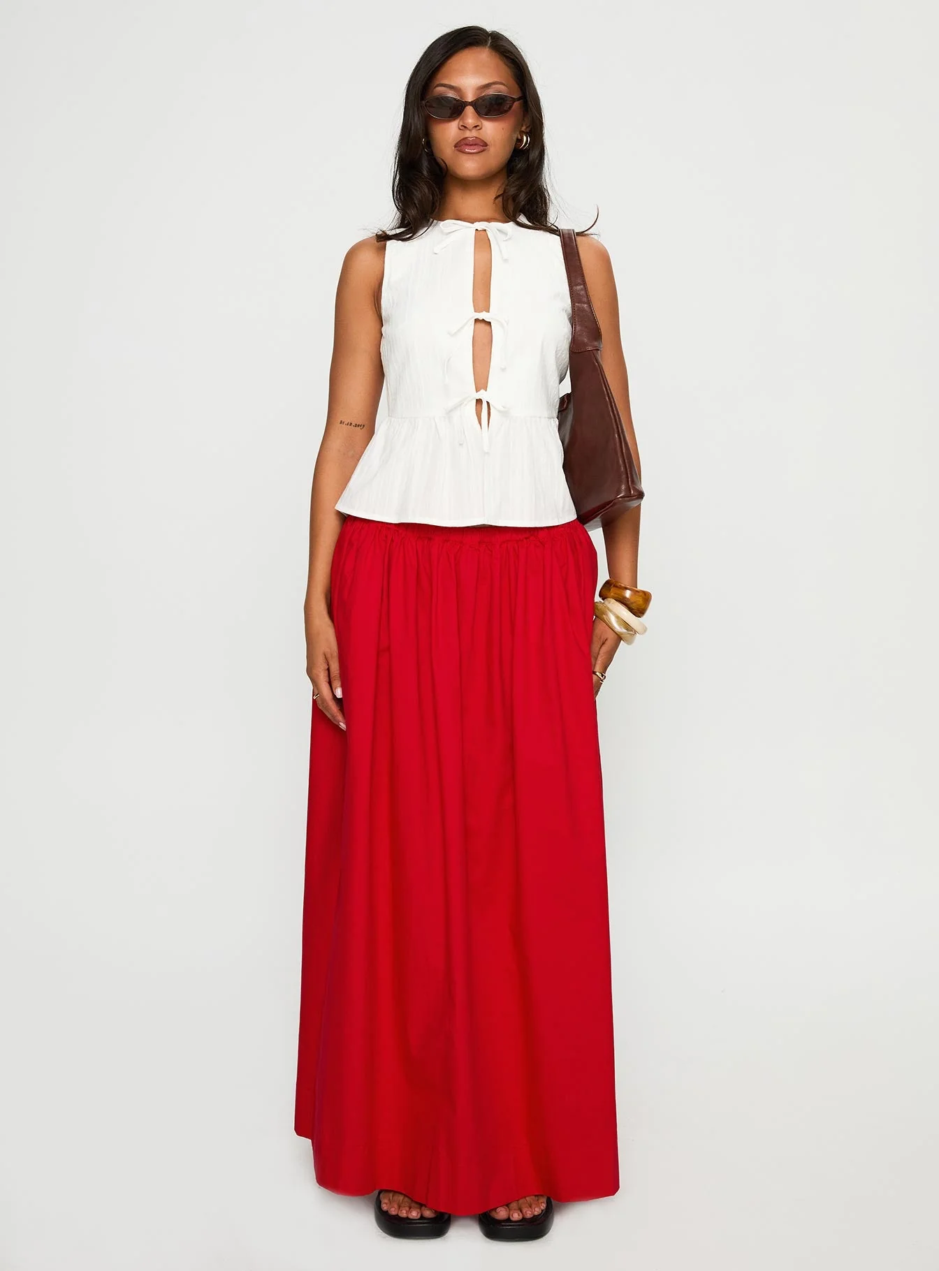 Rosellah Tie Up Top White - Image 7