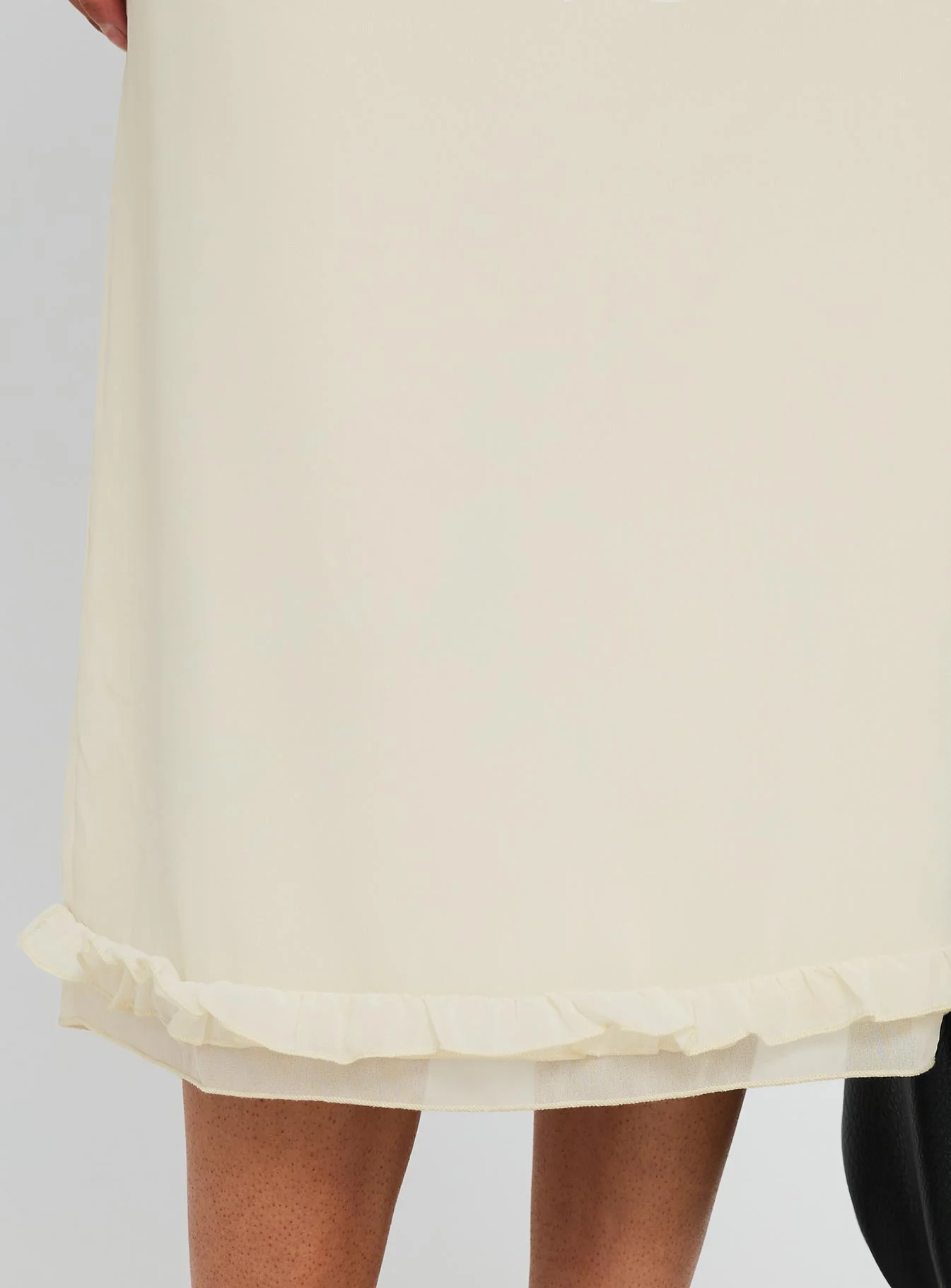 Rosette Frill Midi Skirt Cream - Image 6