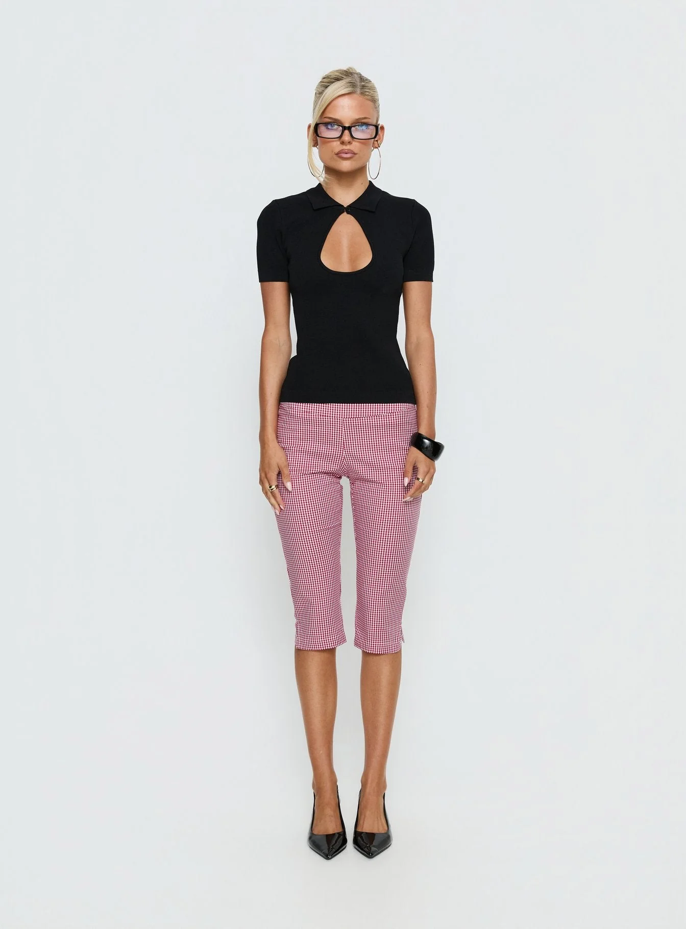Rossie Capri Pants Red Gingham - Image 8