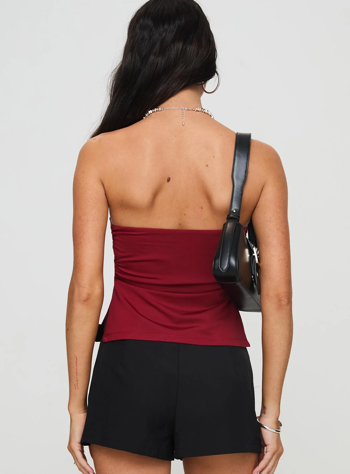 Round The World Strapless Top Burgundy - Image 5