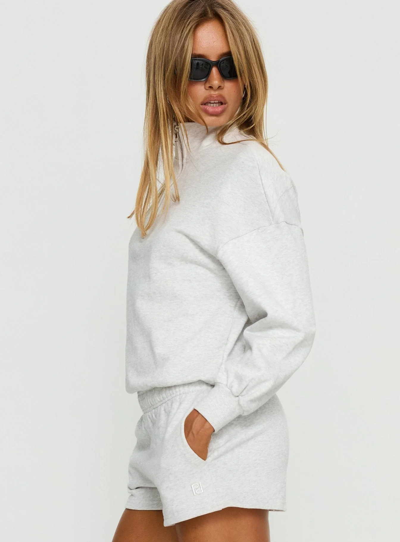 Rozanna 1/4 Zip Jumper Grey Marle - Image 4