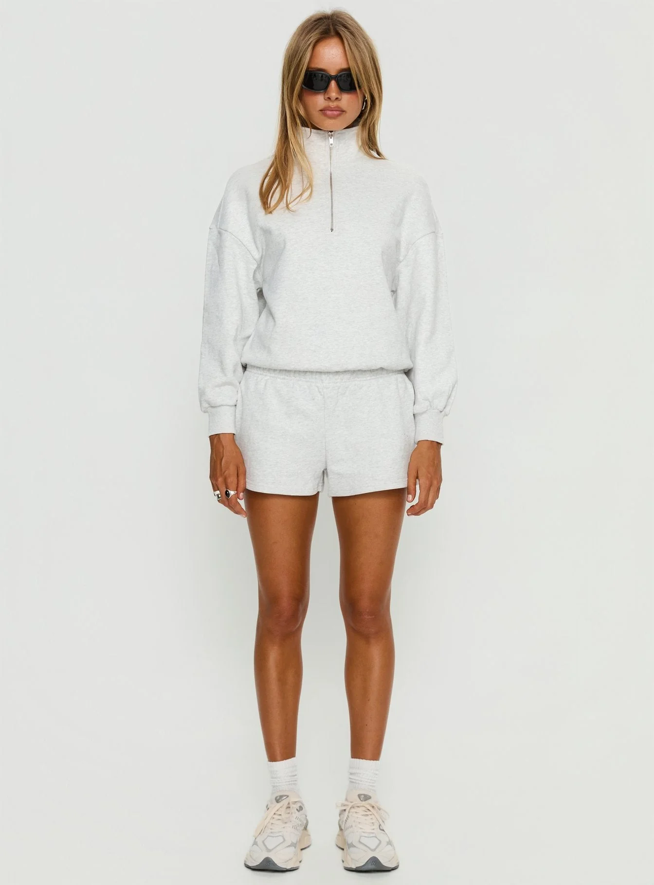 Rozanna 1/4 Zip Jumper Grey Marle - Image 7