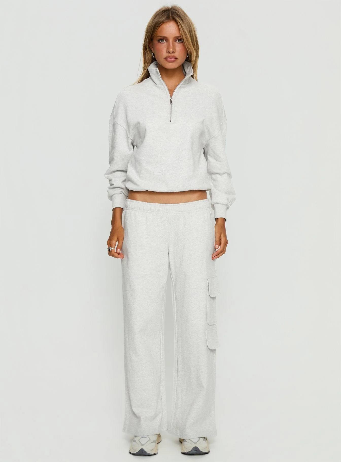 Rozanna Cargo Sweat Pants Grey Marle - Image 6