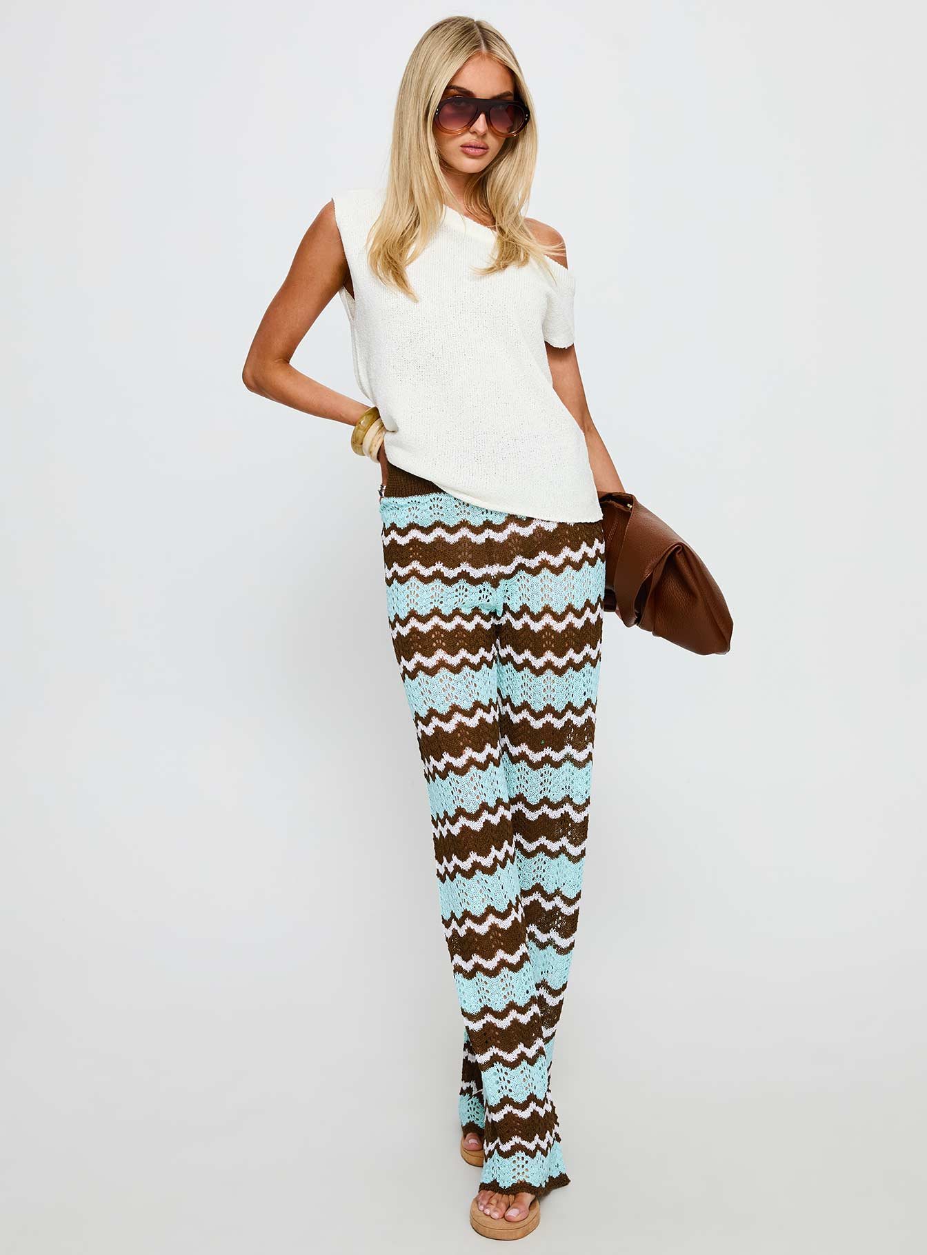 Rozia Knit Pant Blue Stripe - Image 3