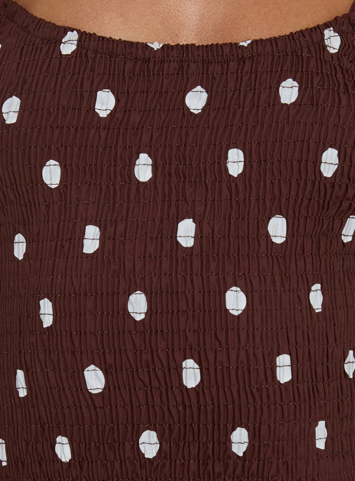 Ryna Scoop Maxi Dress Brown Polka Dot - Image 5