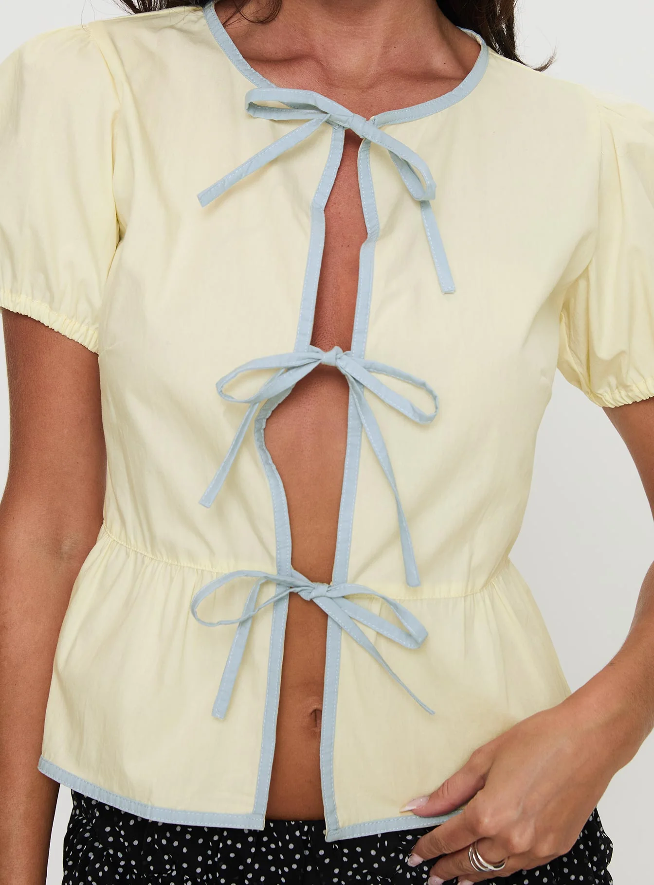 Ryota Blouse Yellow / Blue - Image 6