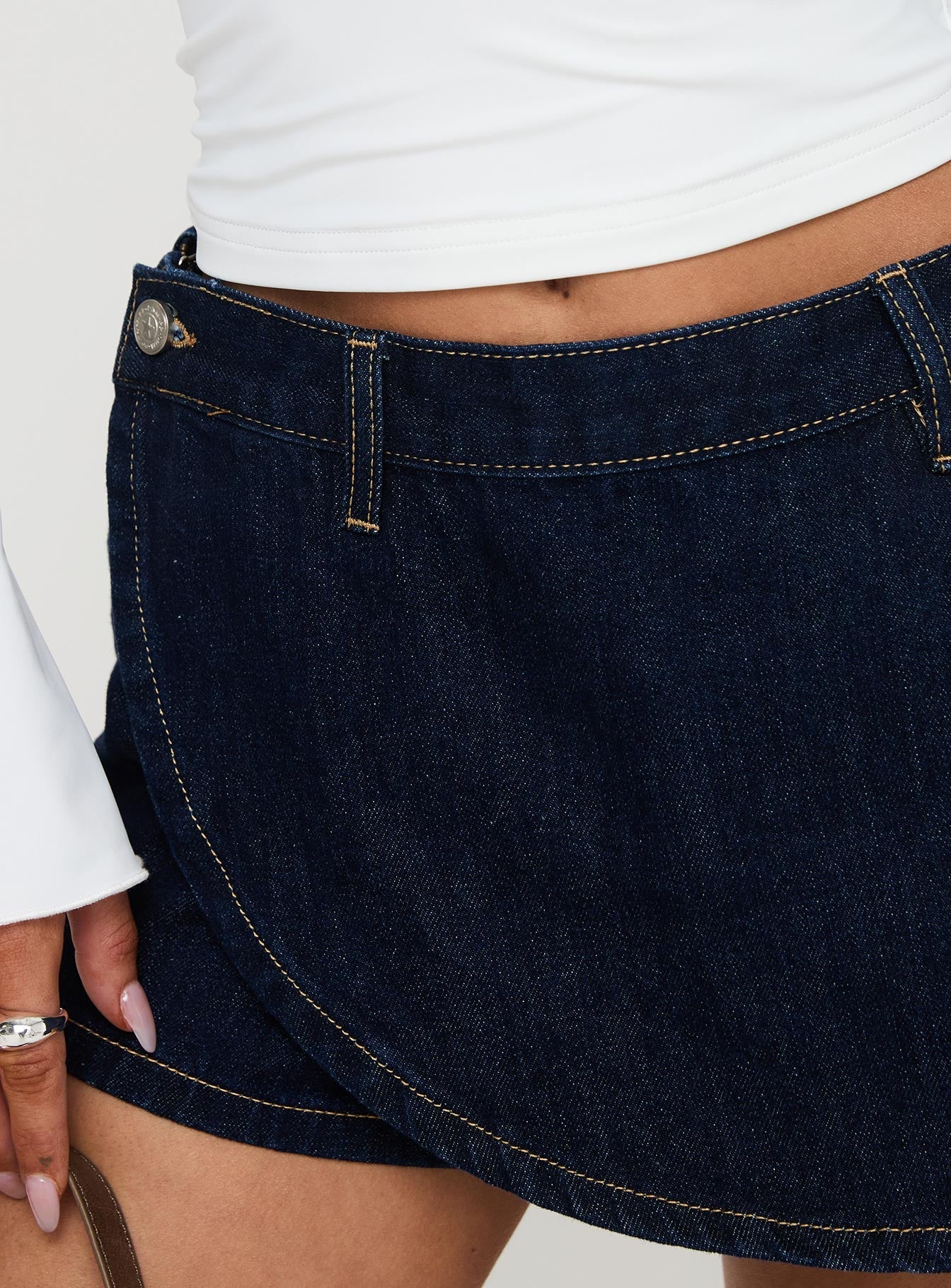 Ryver Denim Wrap Skort Dark Wash - Image 6