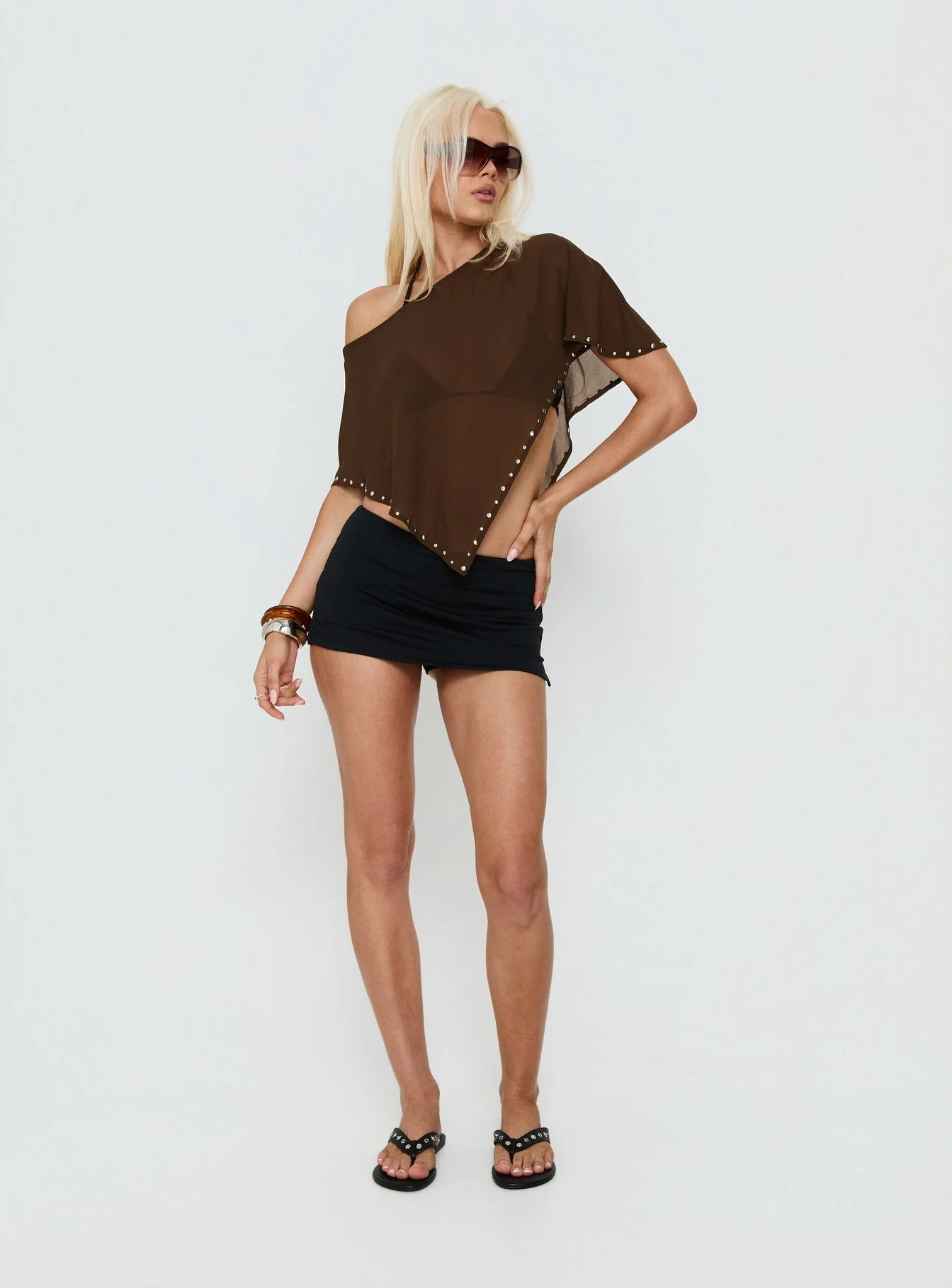 Safe Space Sheer Poncho Brown - Image 3
