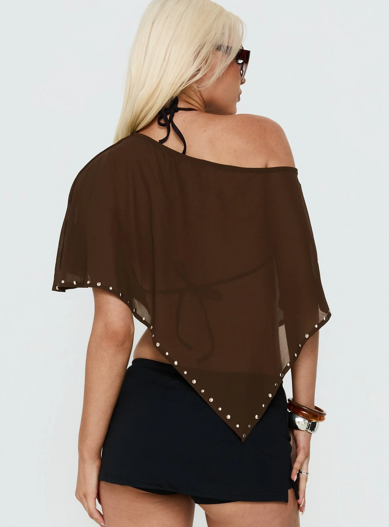 Safe Space Sheer Poncho Brown - Image 5