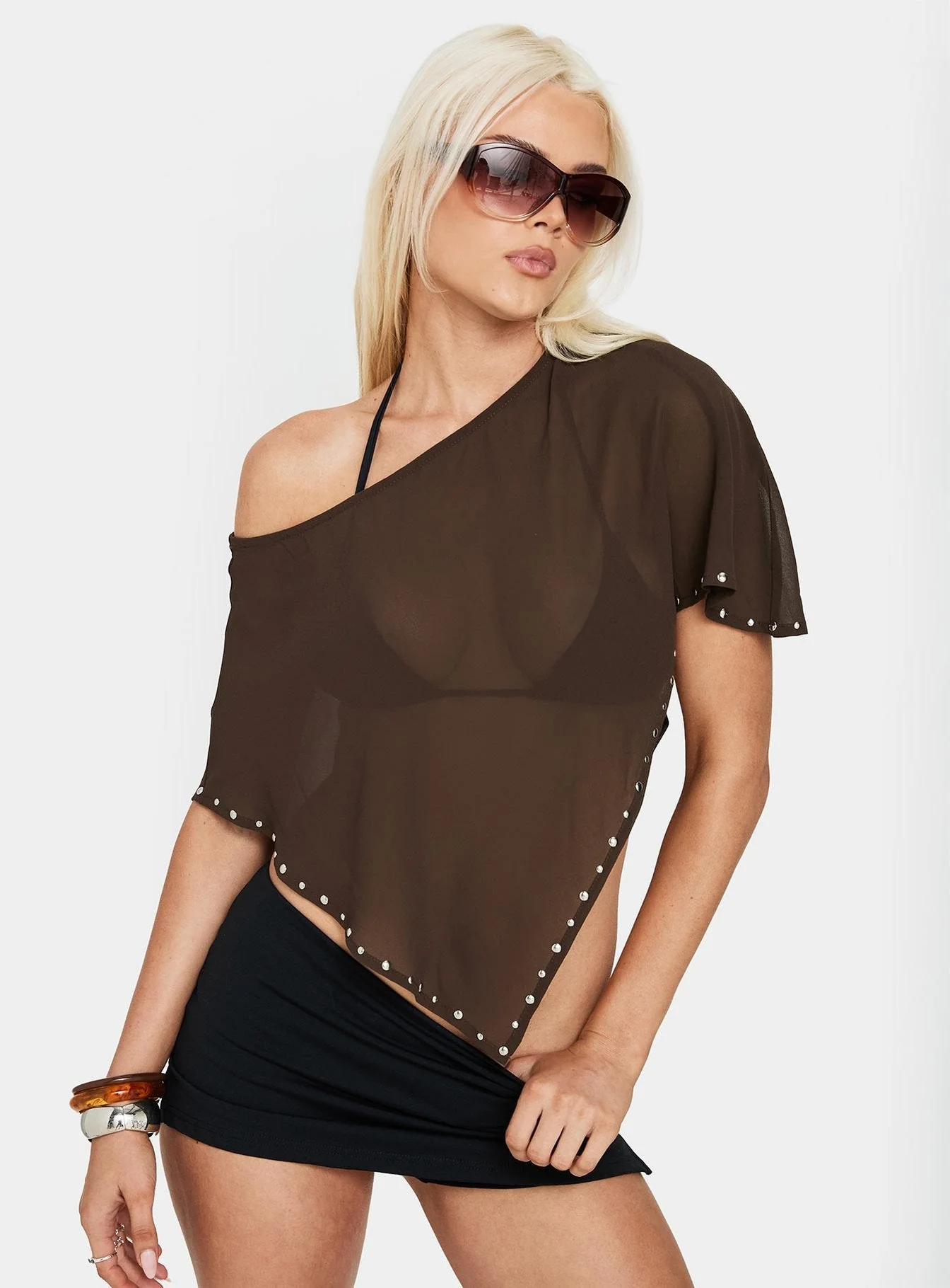 Safe Space Sheer Poncho Brown - Image 8
