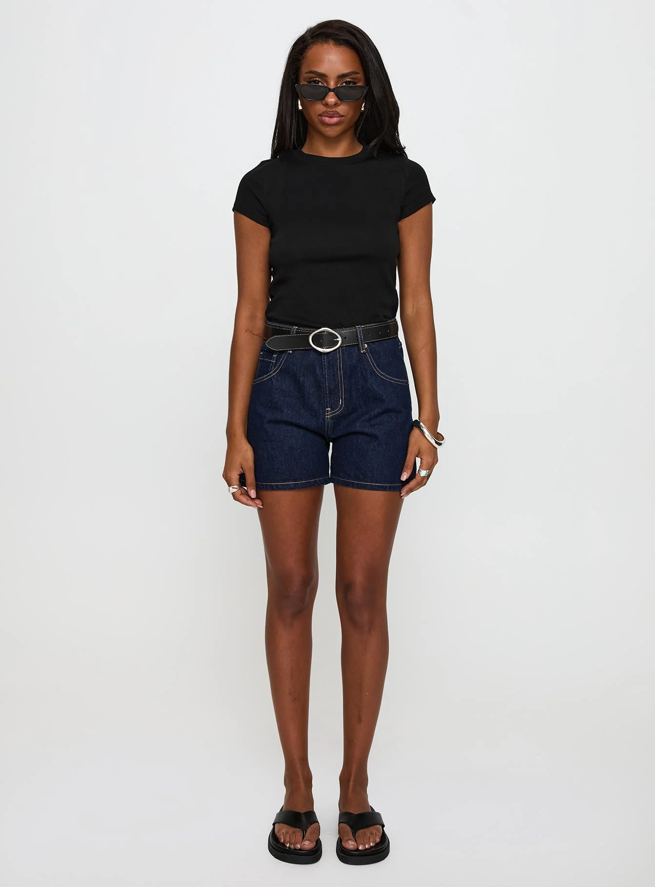 Saldana Shorts Dark Blue Denim - Image 7