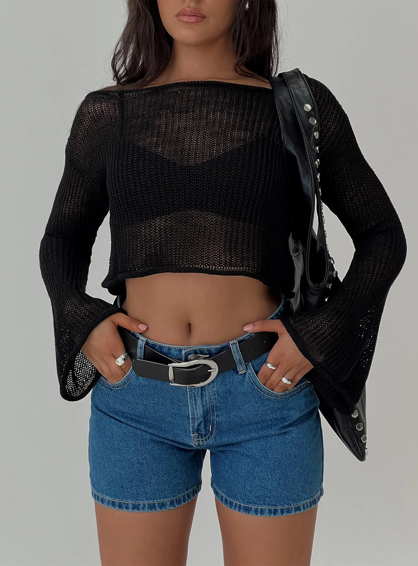 Saldana Shorts Mid Blue Denim - Image 8