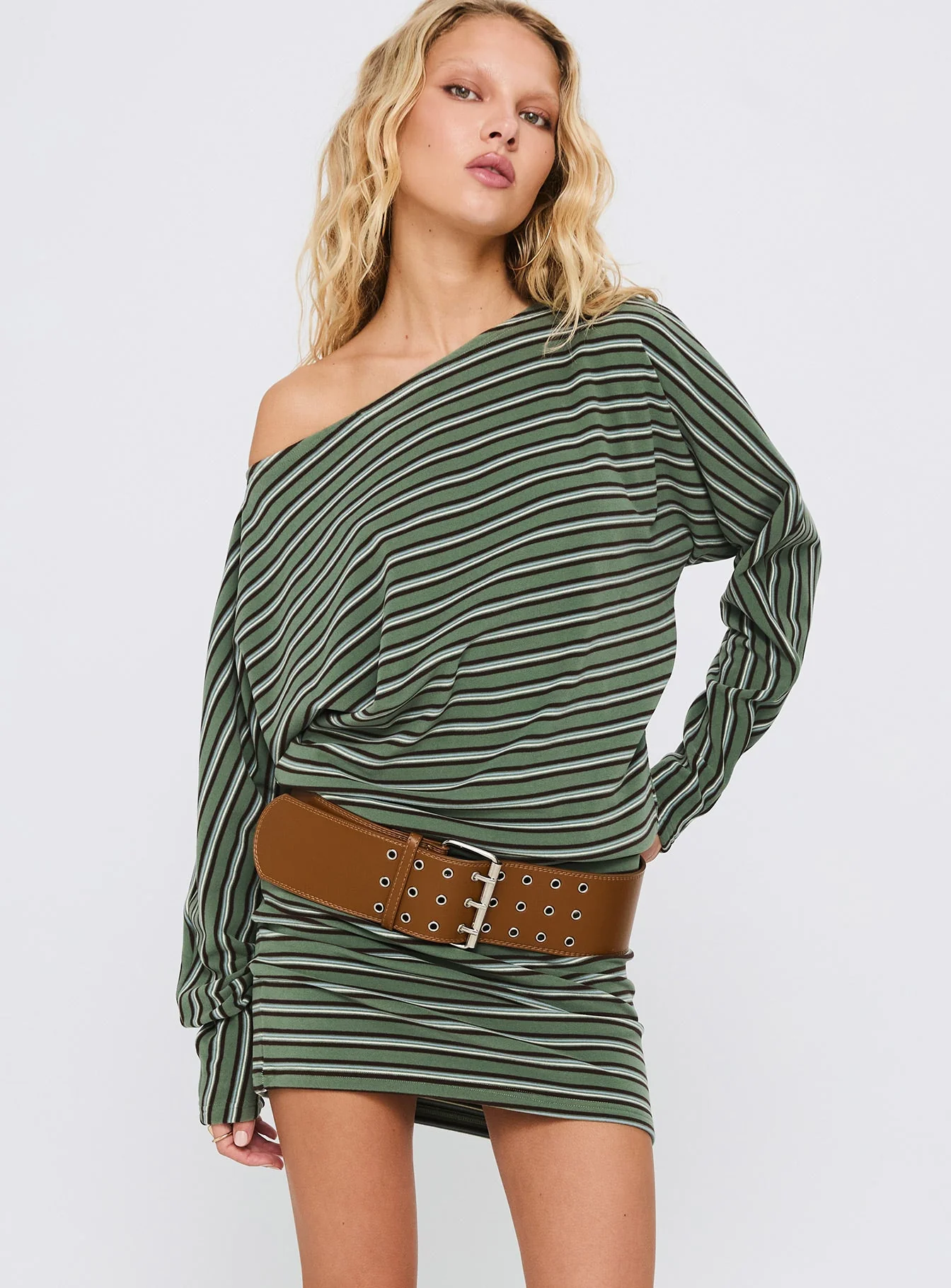 Salley Long Sleeve Mini Dress Stripe - Image 2