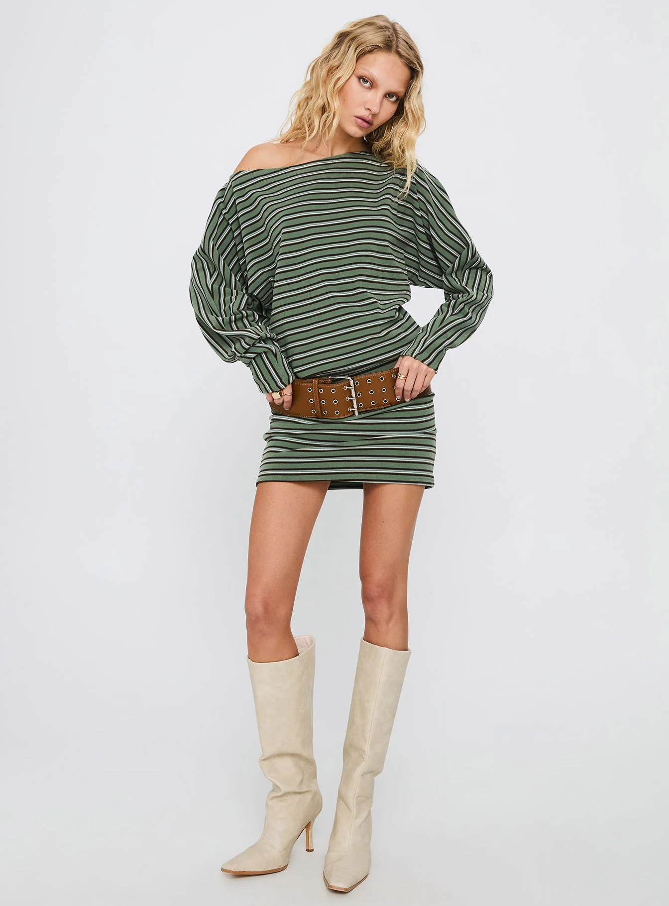 Salley Long Sleeve Mini Dress Stripe - Image 3
