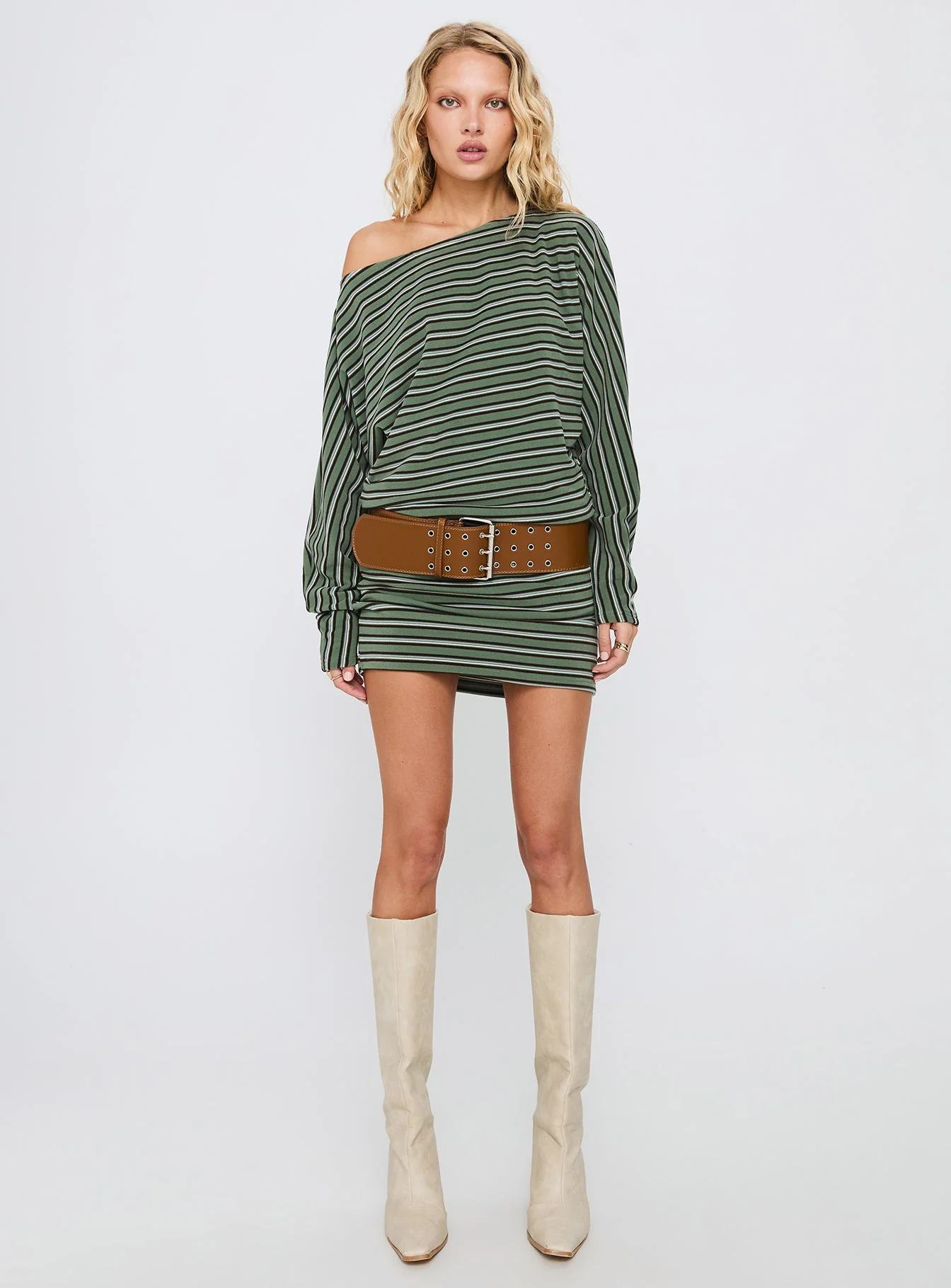 Salley Long Sleeve Mini Dress Stripe - Image 7