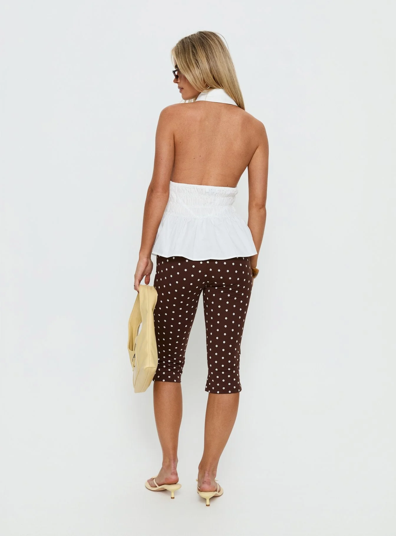 Samaira Capri Pant Brown Polka Dot - Image 5