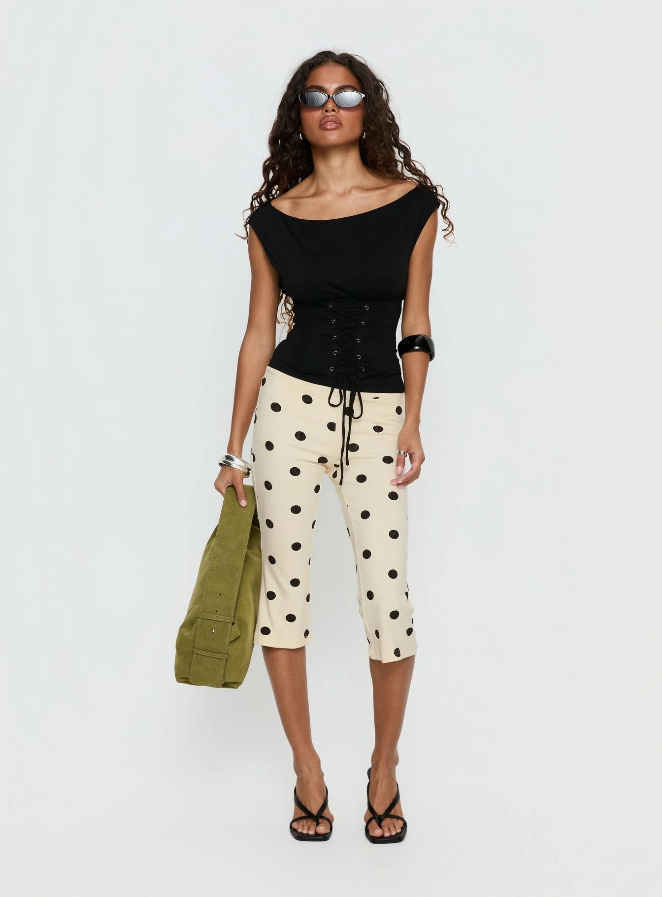 Samaira Capri Pant Cream Polka Dot - Image 2