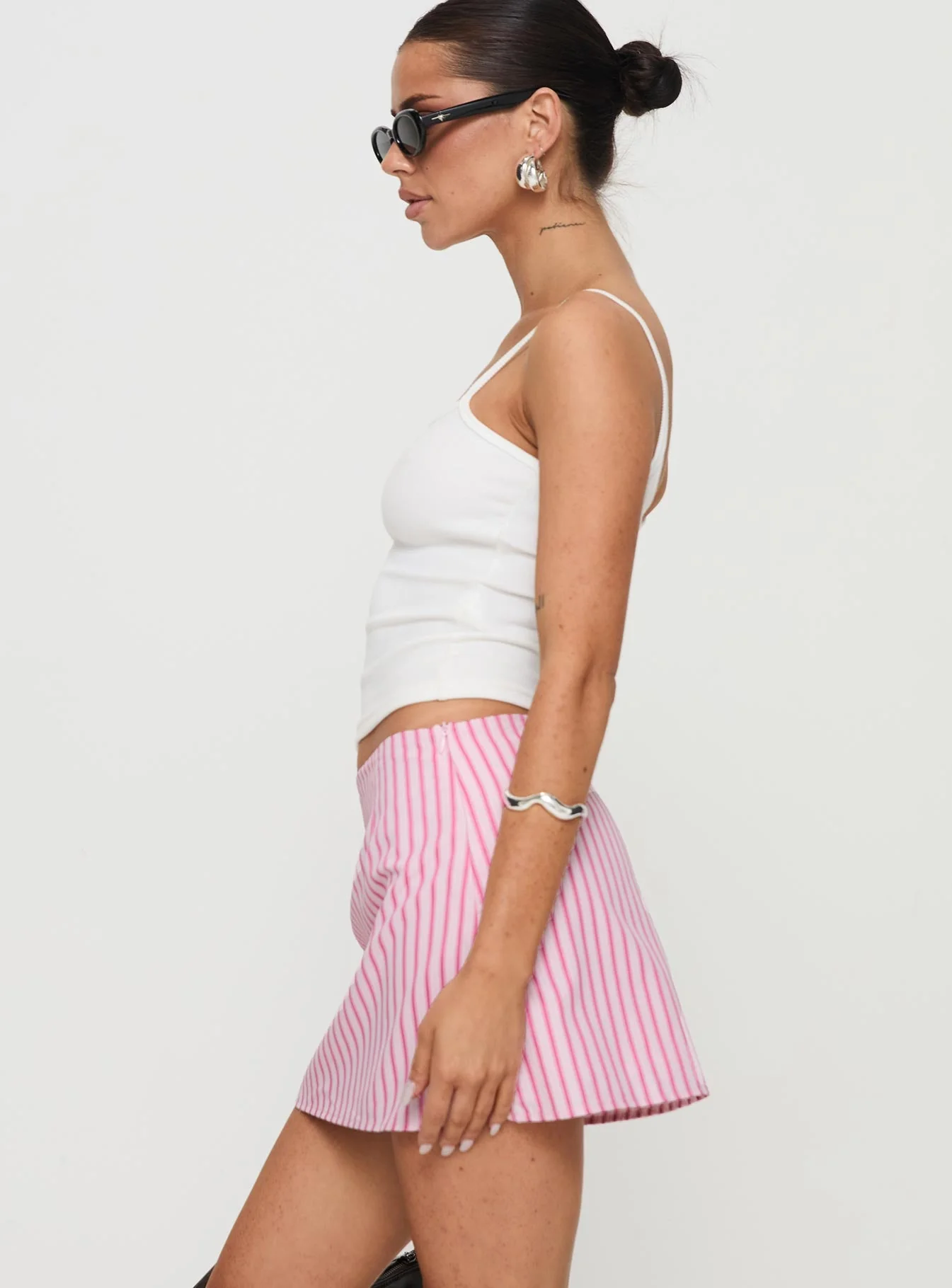 Samanfie Mini Skirt Pink Stripe - Image 4