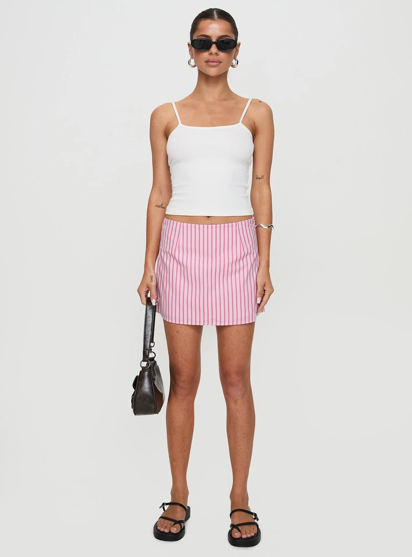 Samanfie Mini Skirt Pink Stripe - Image 7