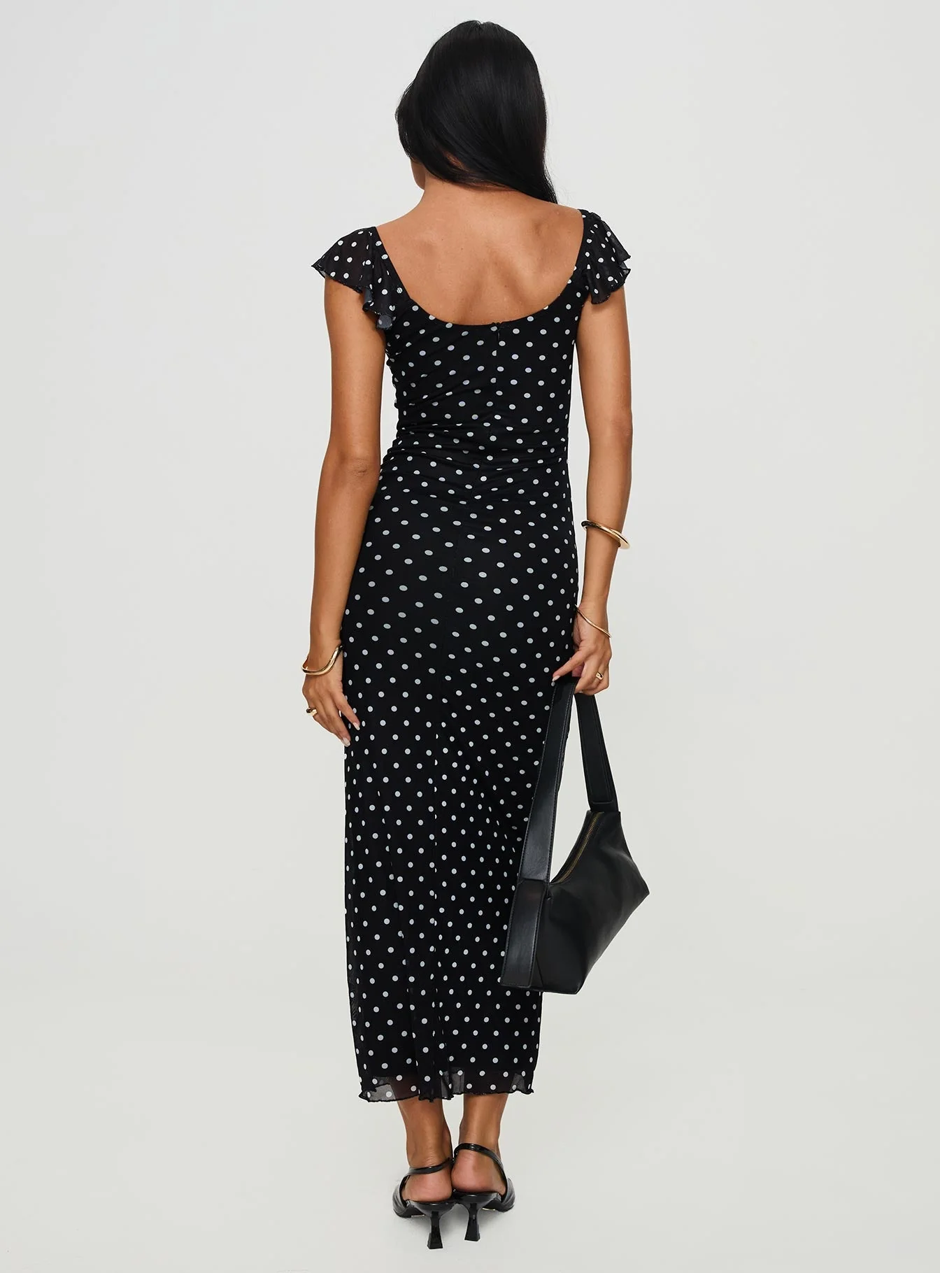 Sandberg Maxi Dress Black Polka Dot - Image 5
